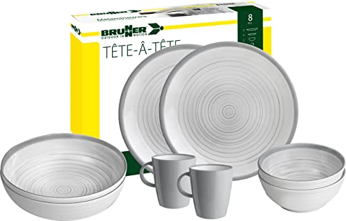 Brunner Bellagio set stoviglie campeggio 8 pezzi antiscivolo