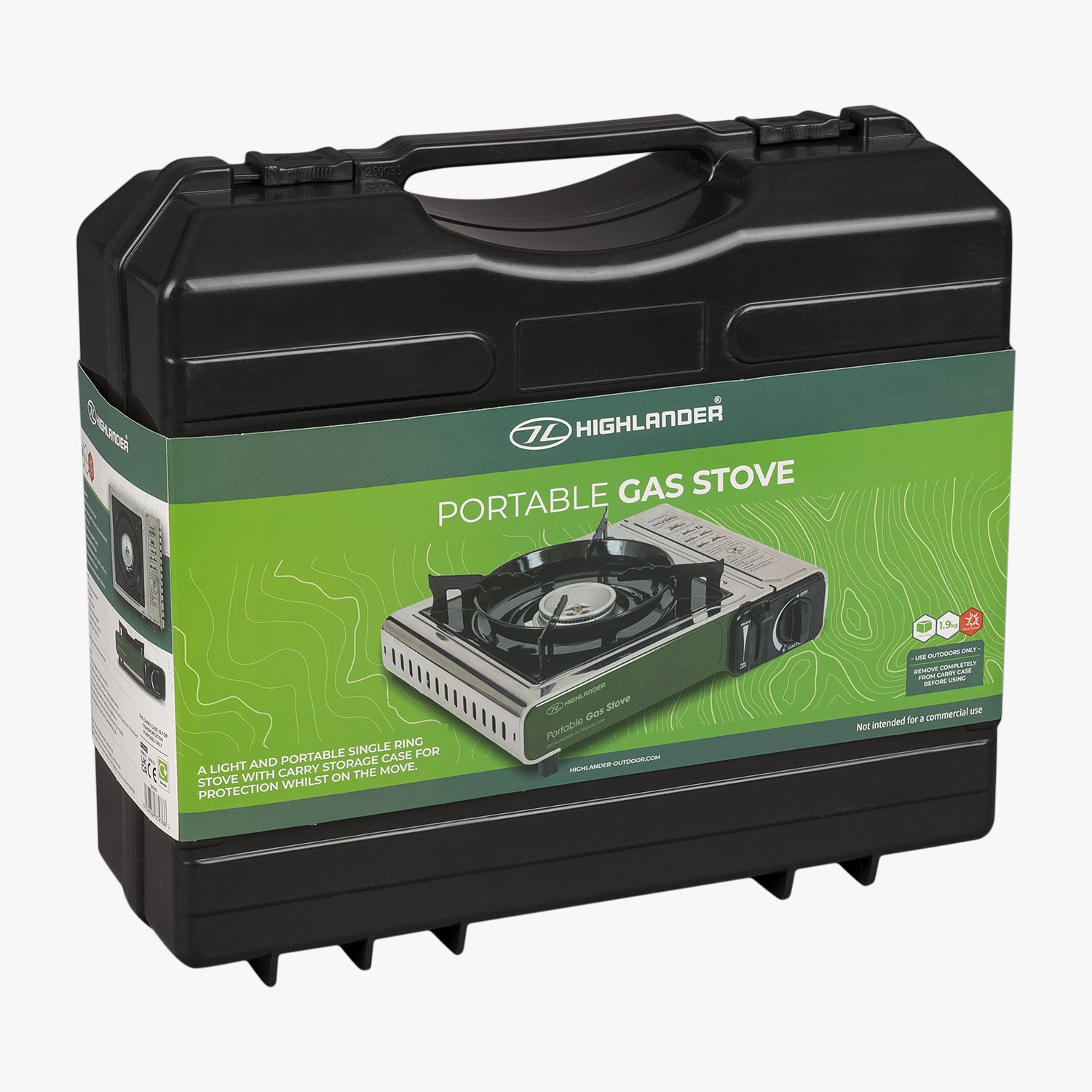 Highlander Fornello Gas Portatile verde con valigetta