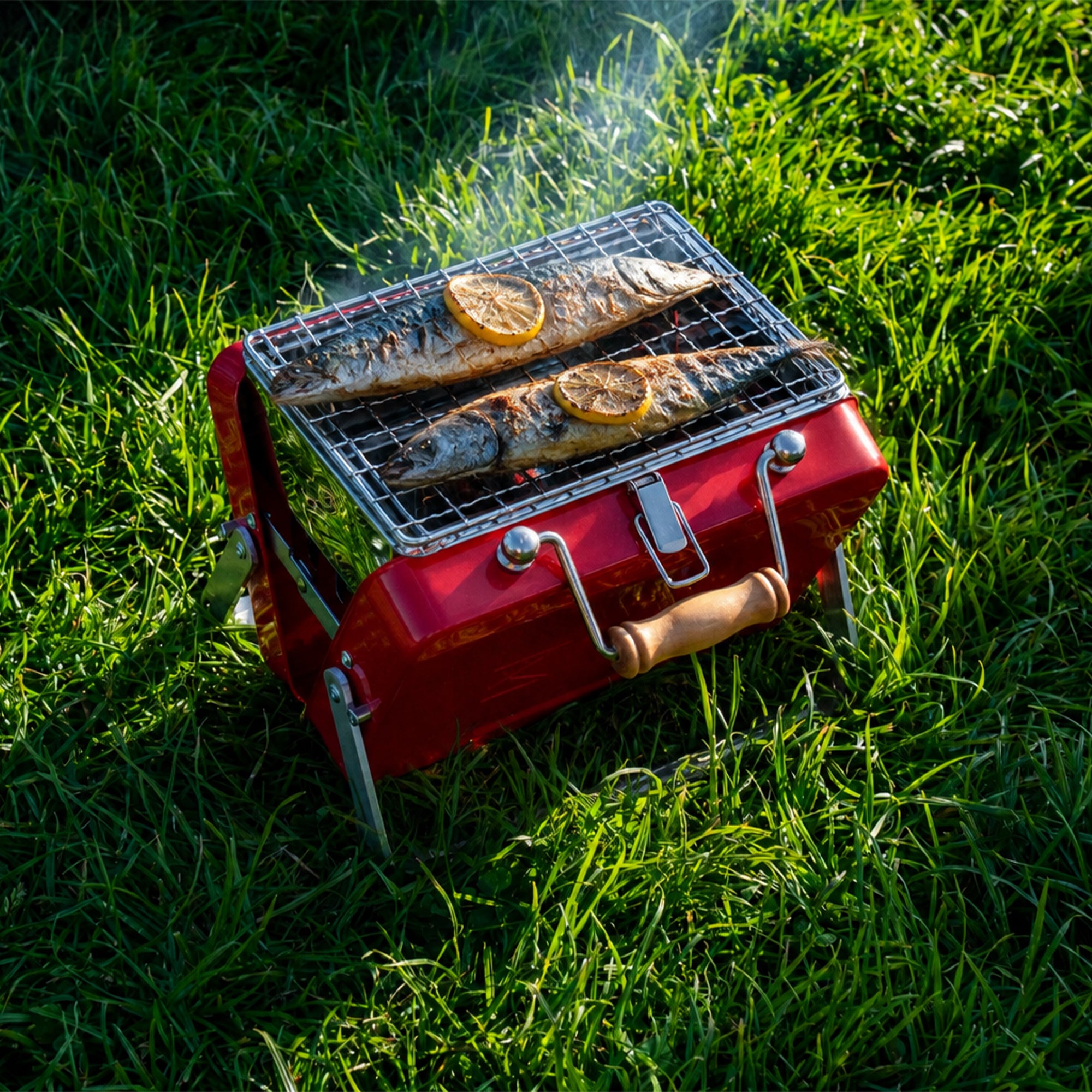Kenluck Mini Grill Barbecue a Carbone 750 g Rosso