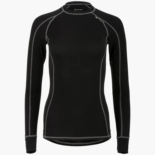 Highlander Bamboo Maglia Termica Donna Nera Manica Lunga