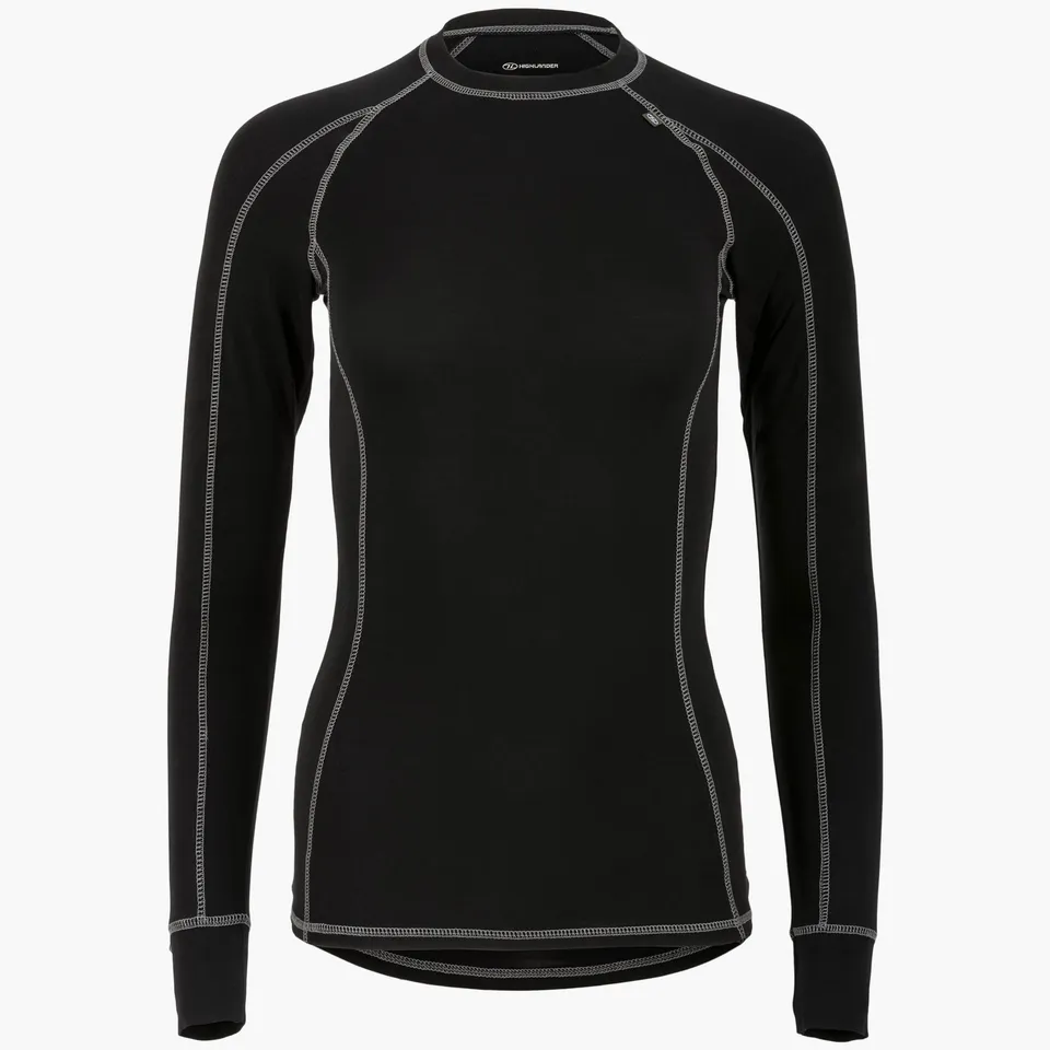 Highlander Bamboo Maglia Termica Donna Nera Manica Lunga