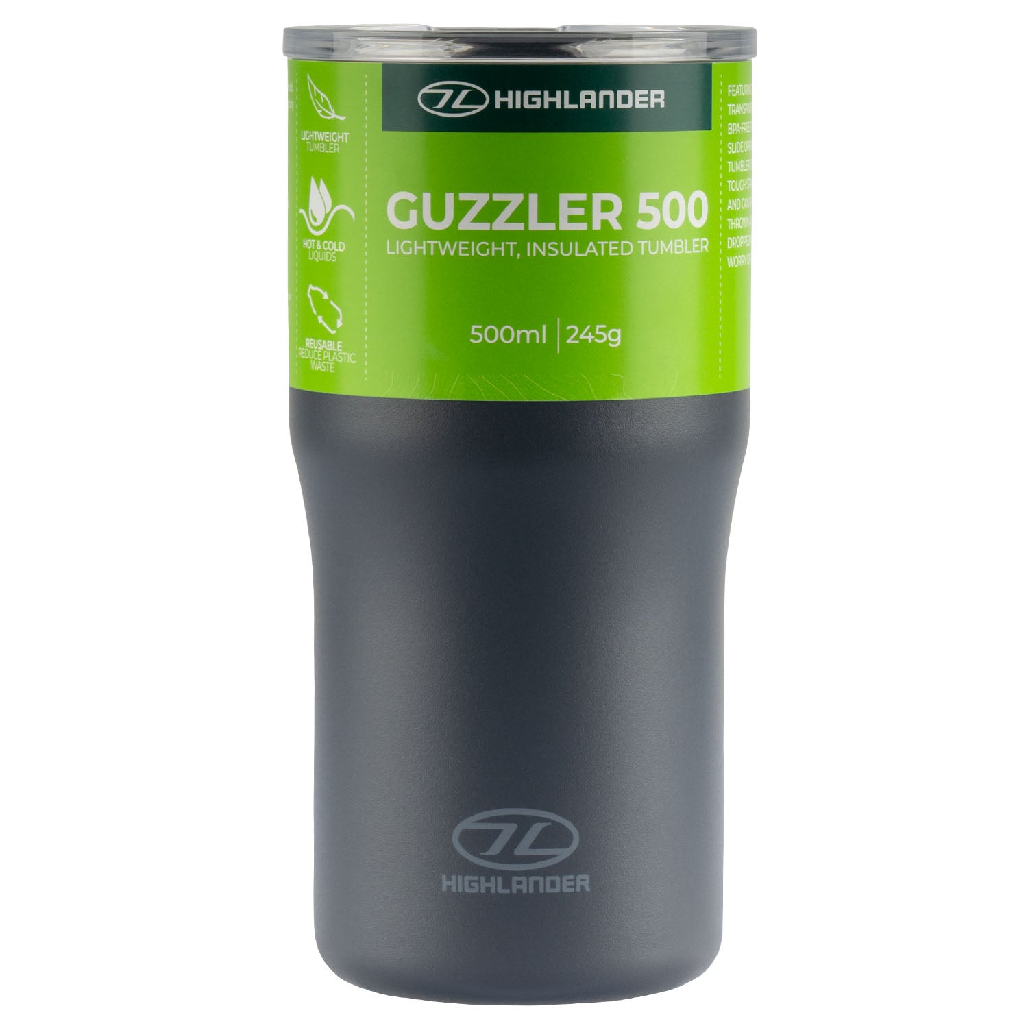 Highlander Guzzler 500 tazza termica verde acciaio inox