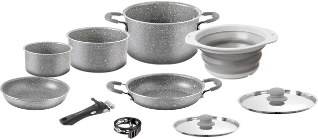 Brunner Gourmet Rock NG Batteria Pentole 9+1 24 cm Antiaderente