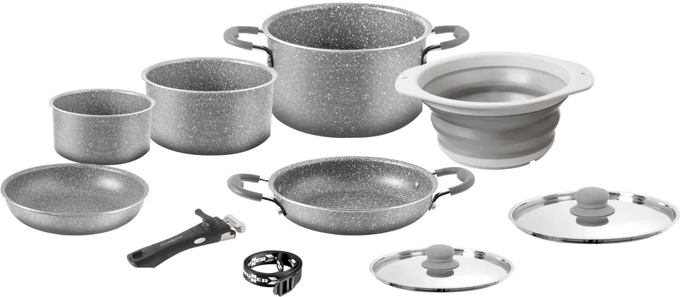 Brunner Gourmet Rock NG Batteria Pentole 9+1 24 cm Antiaderente