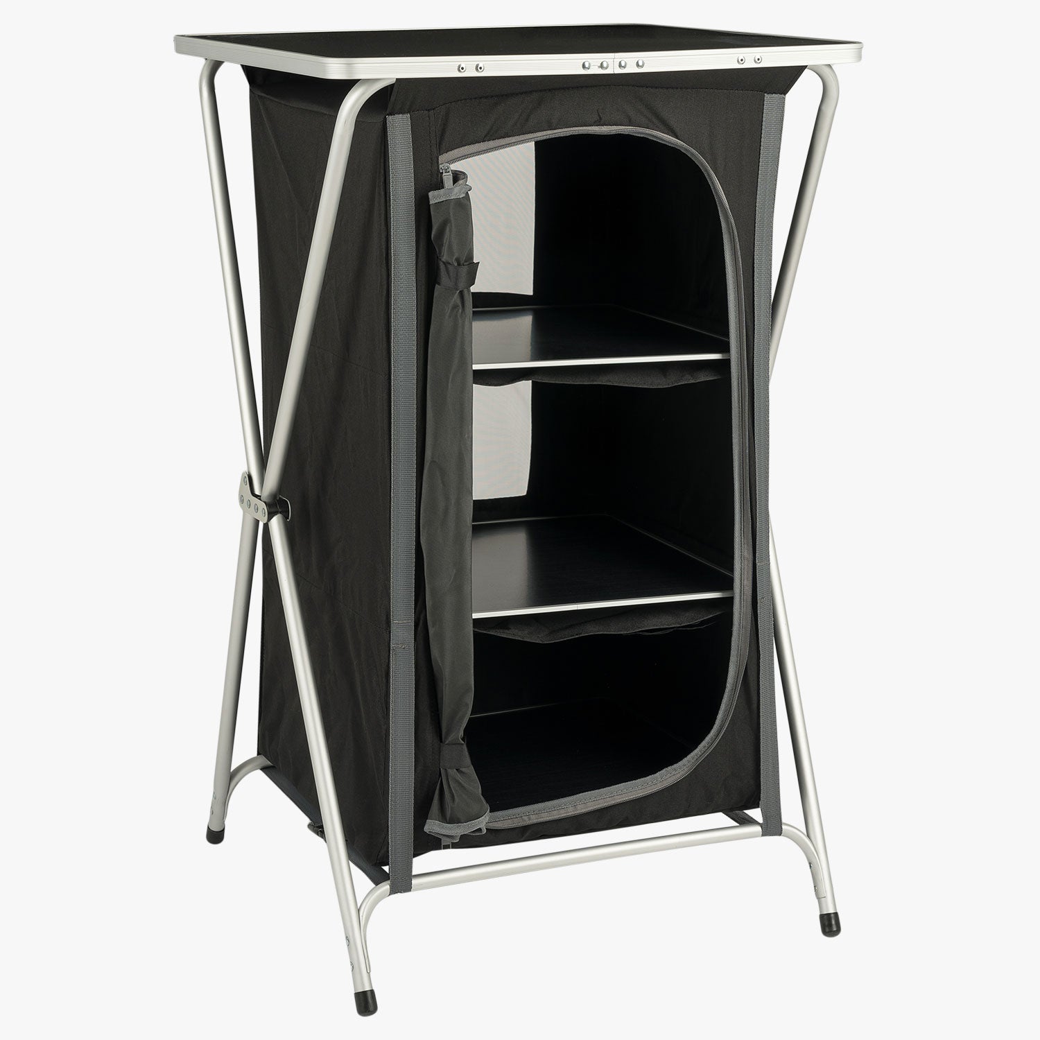 Highlander mobiletto campeggio pieghevole 3 ripiani grigio