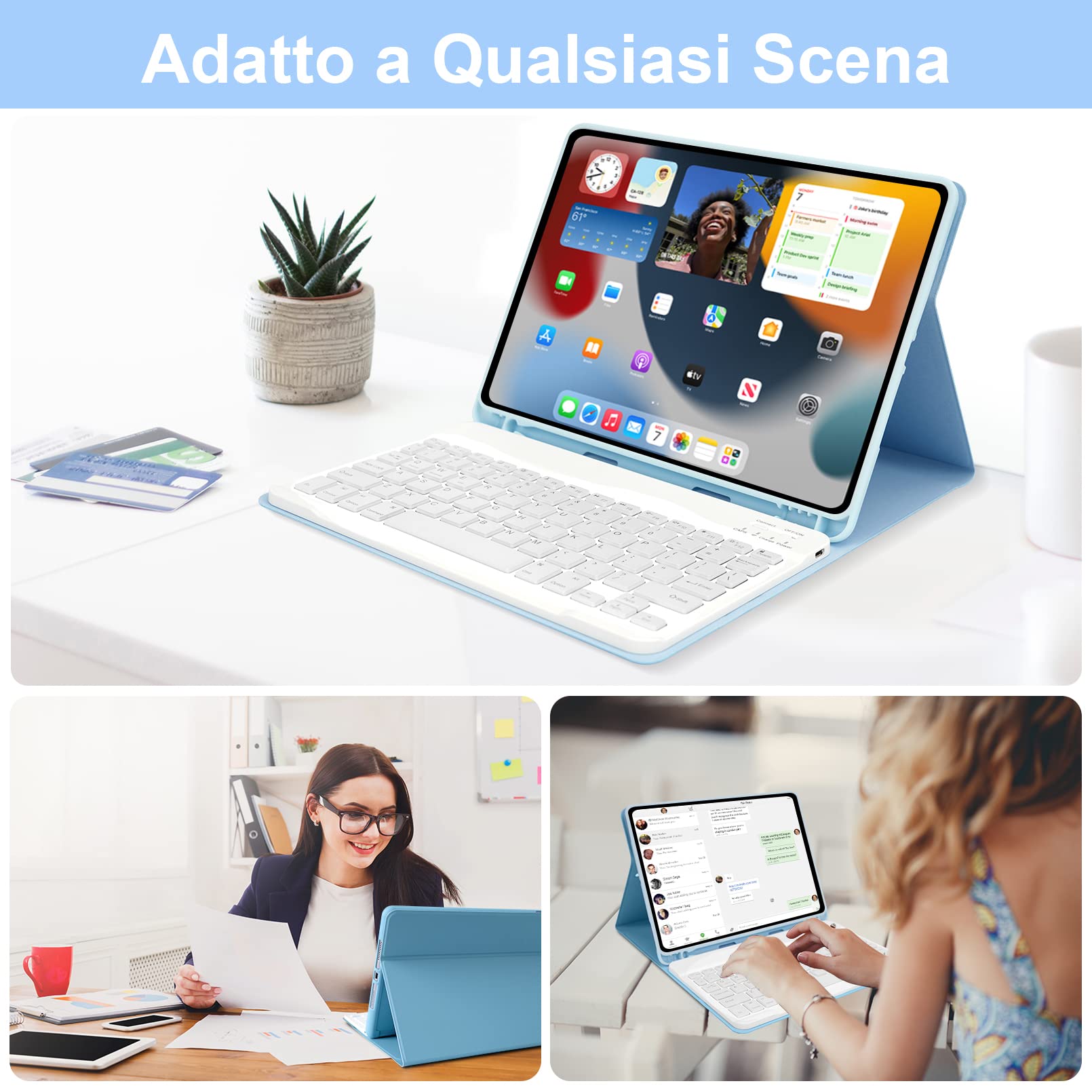 LAMA 10,9 11 custodia tastiera iPad QWERTY italiana wireless