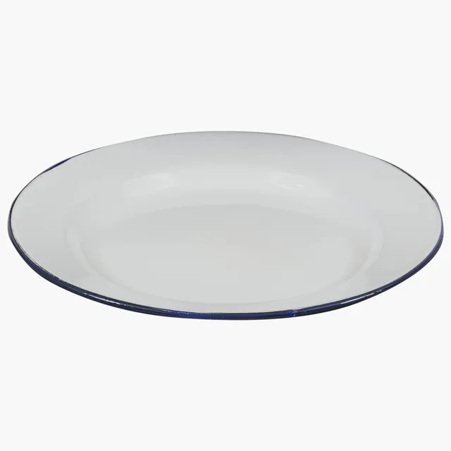 Highlander Enamel Vintage piatto smaltato bianco