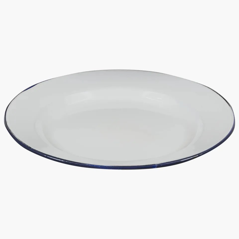 Highlander Enamel Vintage piatto smaltato bianco