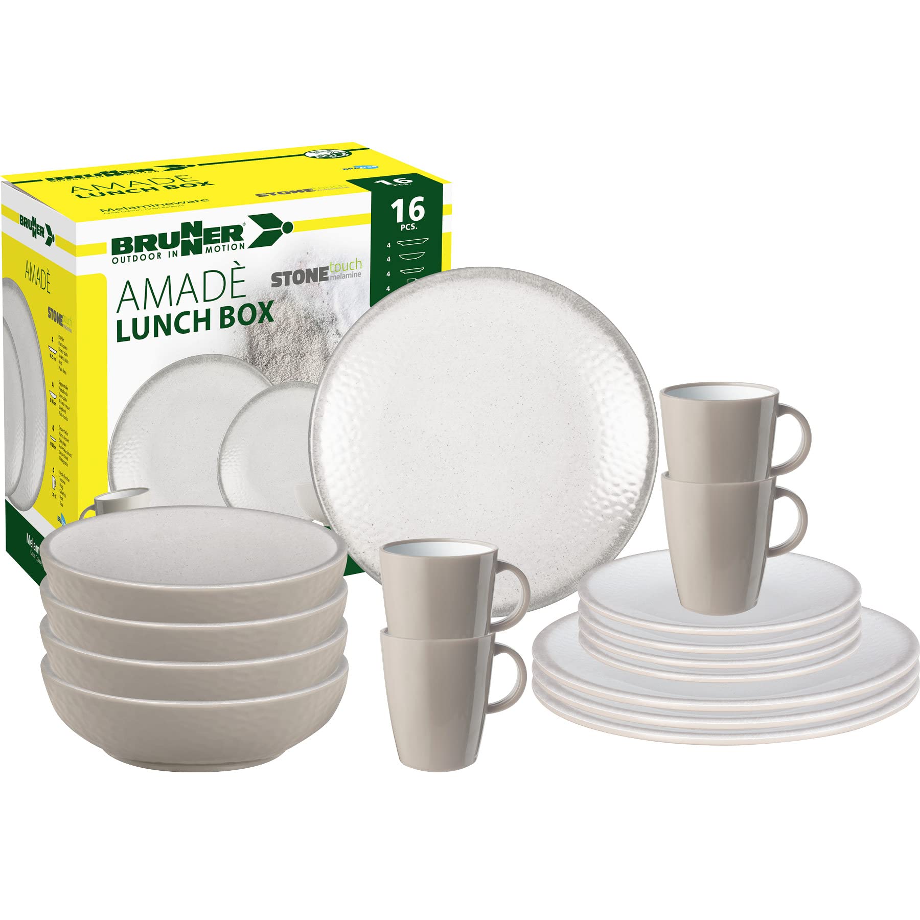 Brunner Granada set piatti melamina 16 pezzi antiscivolo