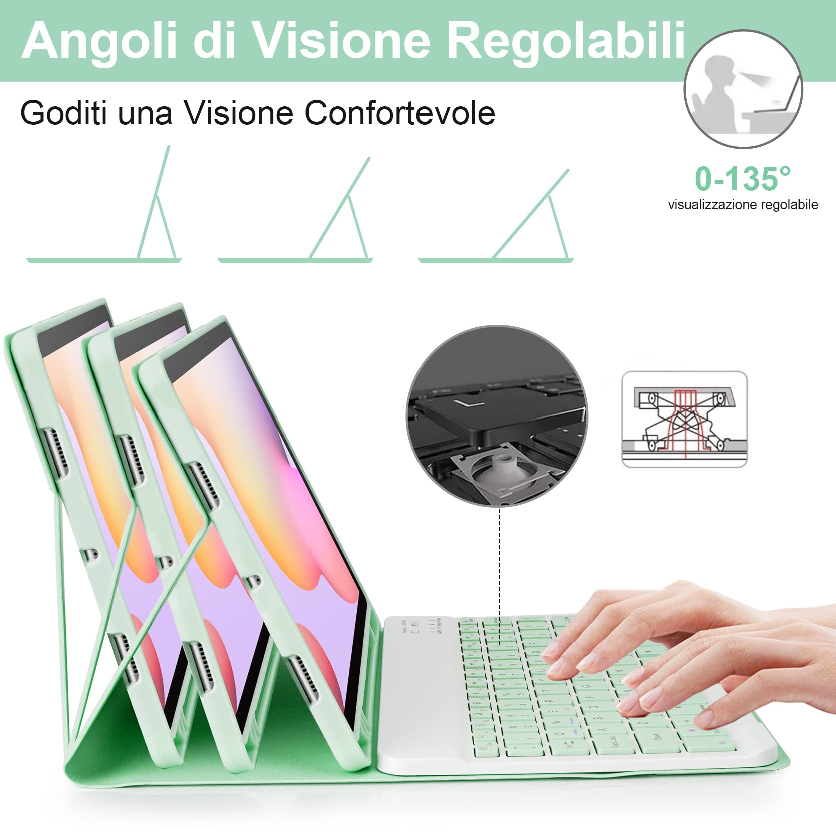 LAMA S6 Lite custodia tastiera tablet 10.4 verde