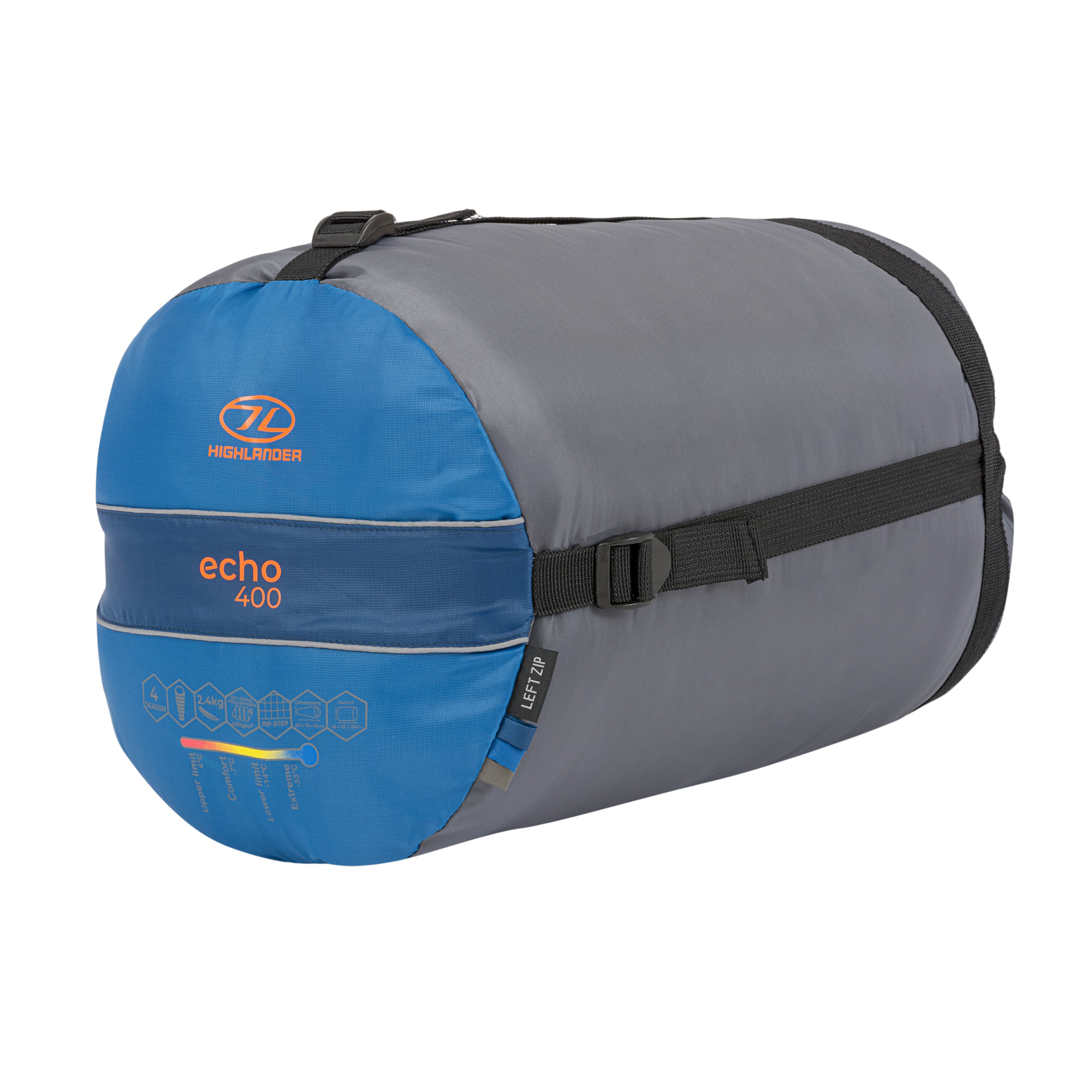 Highlander Echo 400 sacco a pelo mummia blu