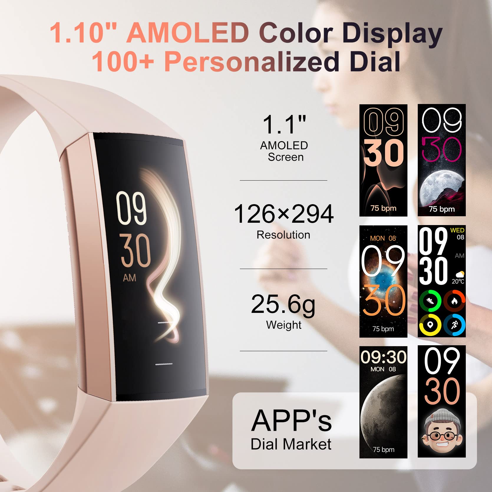 LAMA Activity Tracker smartwatch fitness AMOLED 25,6 g