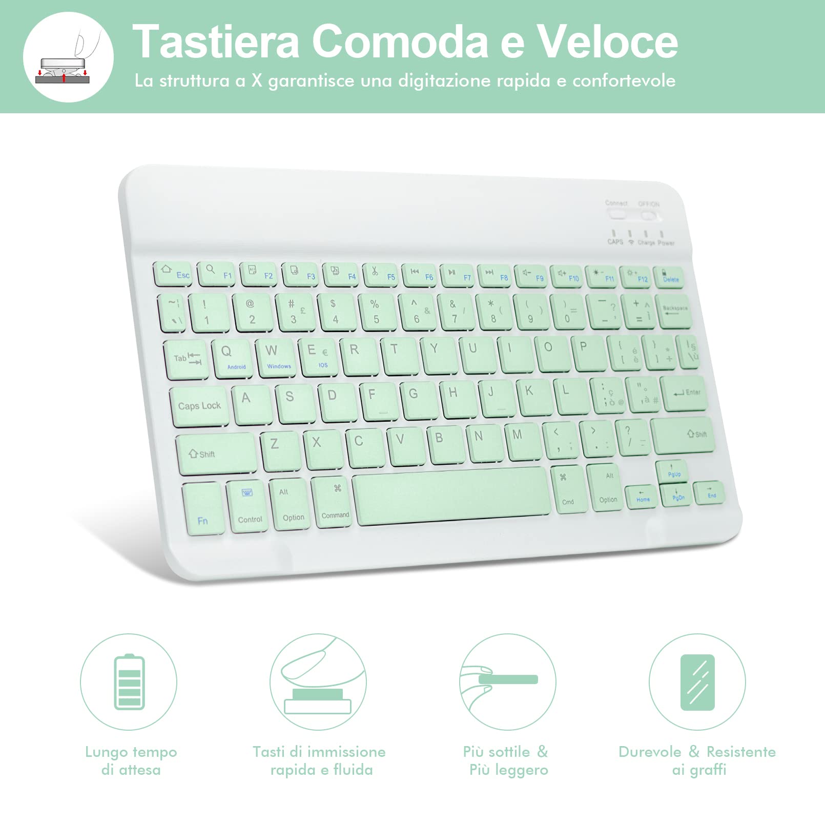 LAMA S6 Lite custodia tastiera tablet 10.4 verde