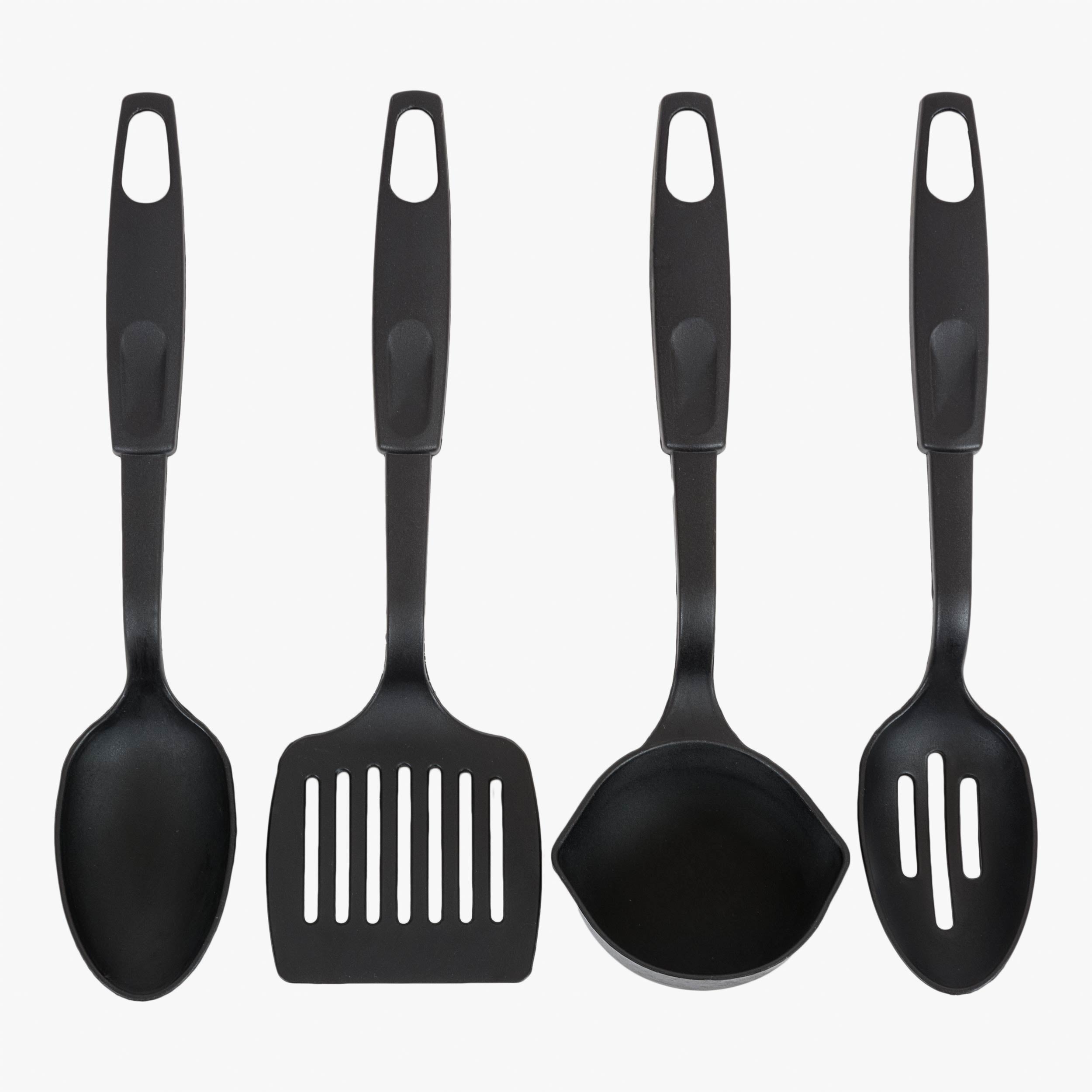 Highlander Survival set posate campeggio 4 pezzi nero