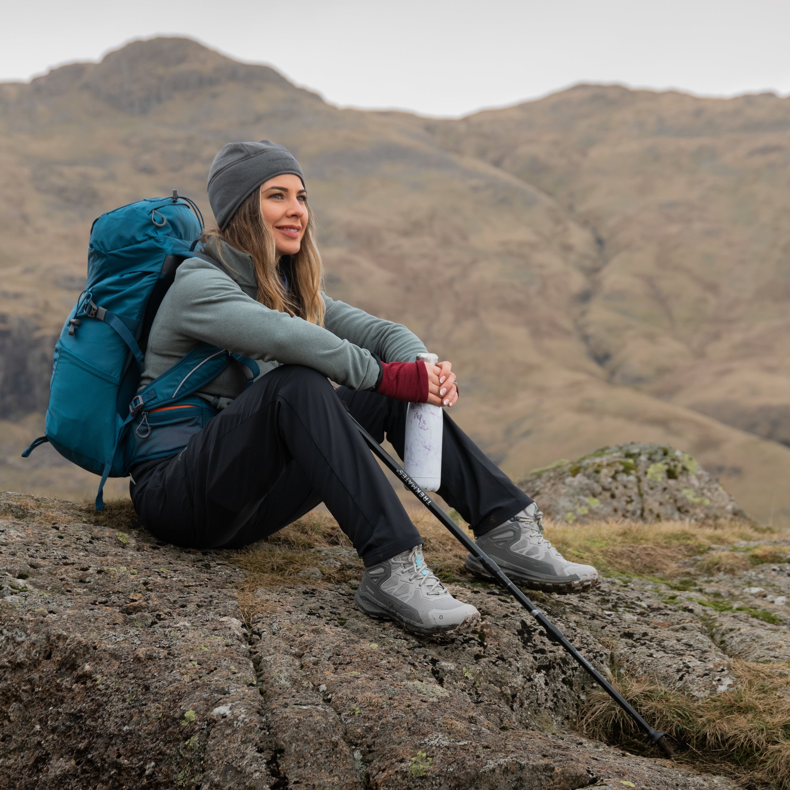 Trekmates Strath Beanie berretto pile grigio stretch