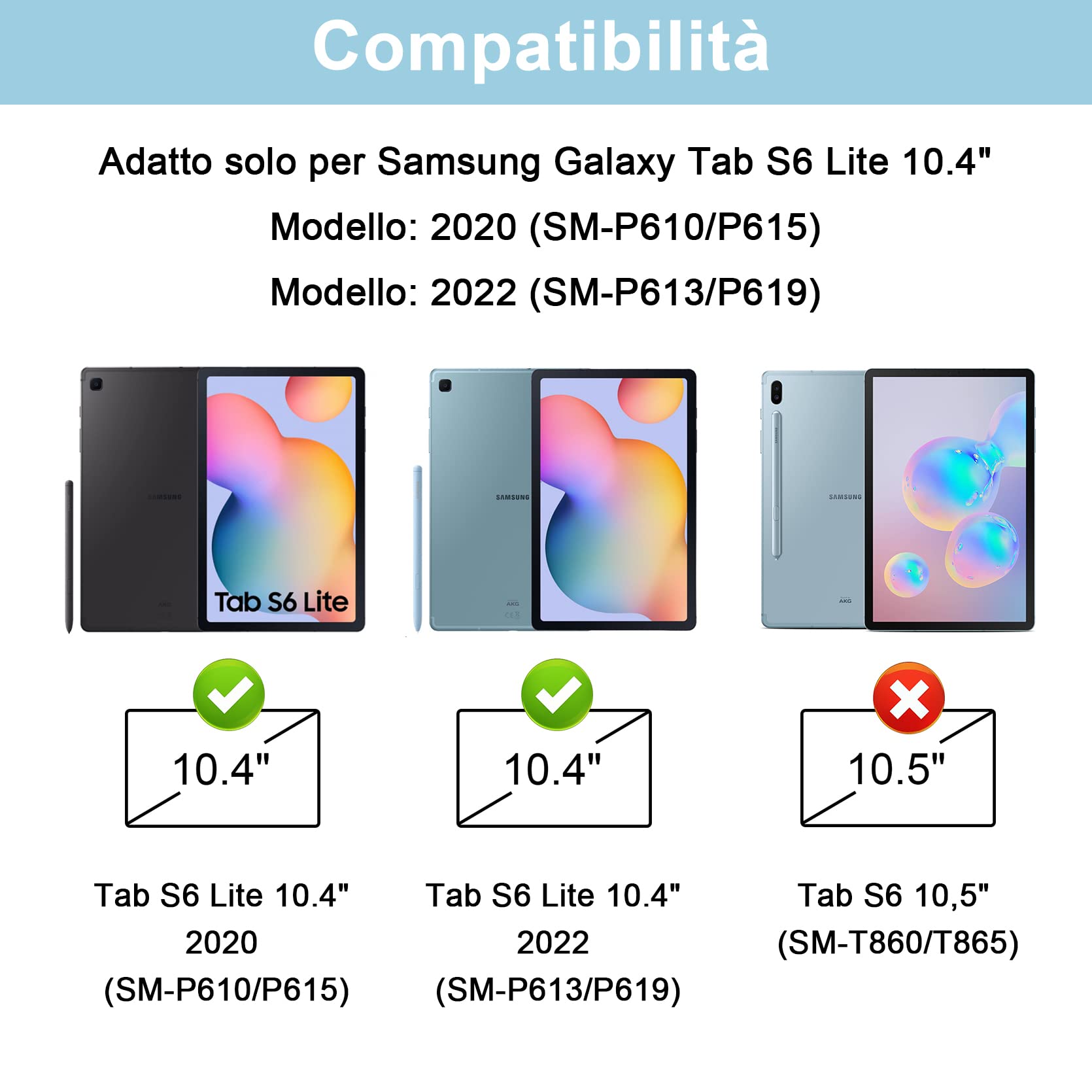 LAMA S6 Lite custodia tastiera tablet 10.4 blu