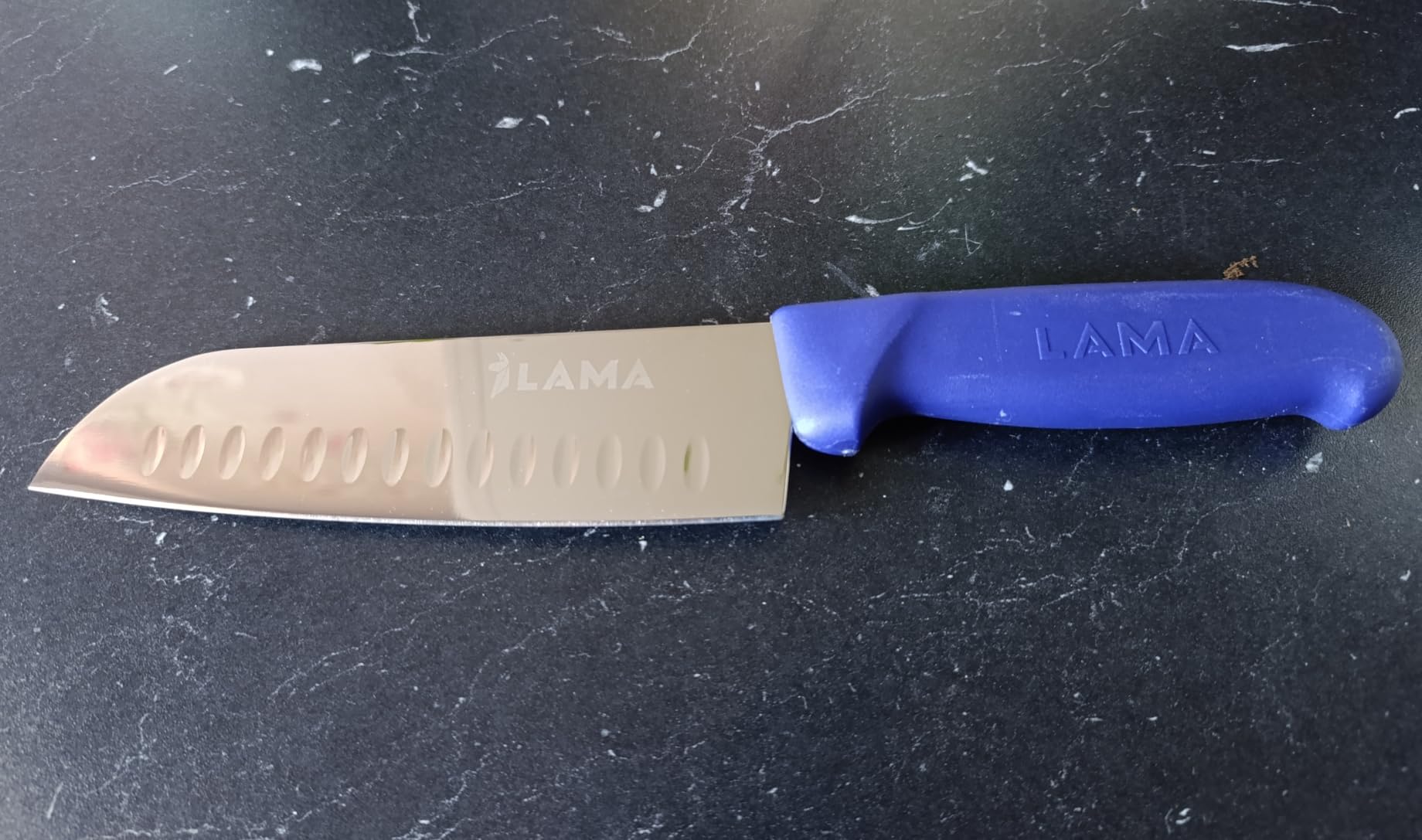Lama Indaco 18 cm coltello santoku giapponese acciaio
