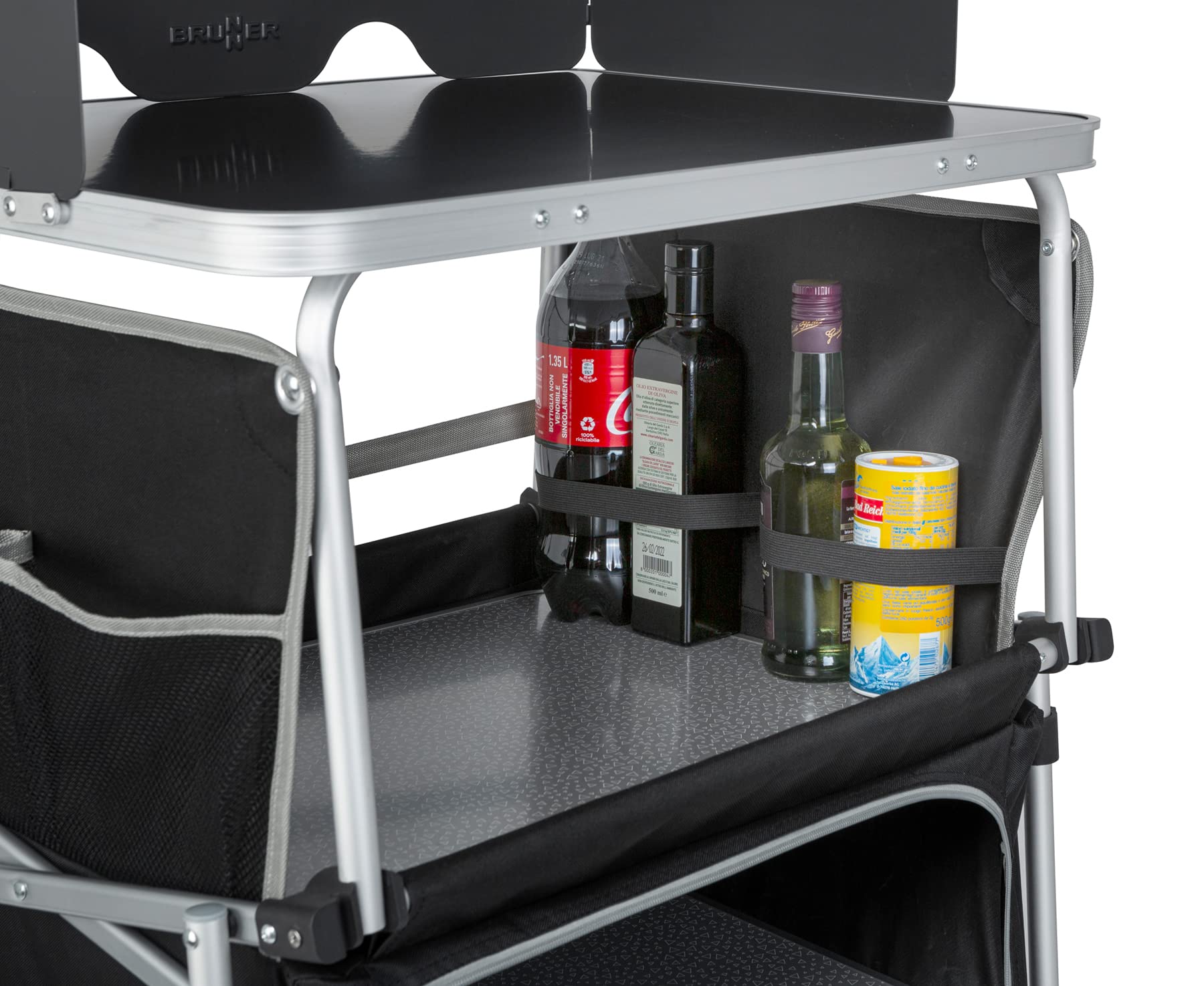 Brunner Kitchenette mobile cucina campeggio nero pieghevole