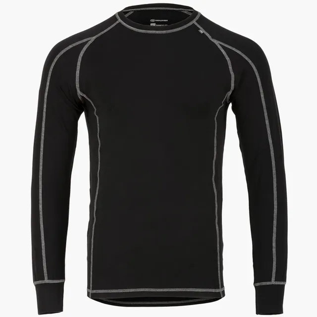 Highlander Bamboo maglia termica uomo nera maniche lunghe