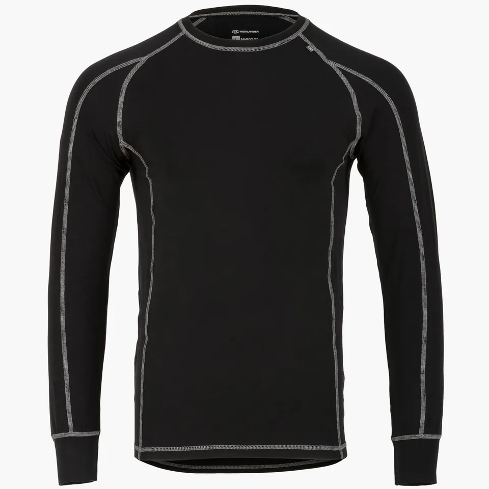 Highlander Bamboo maglia termica uomo nera maniche lunghe