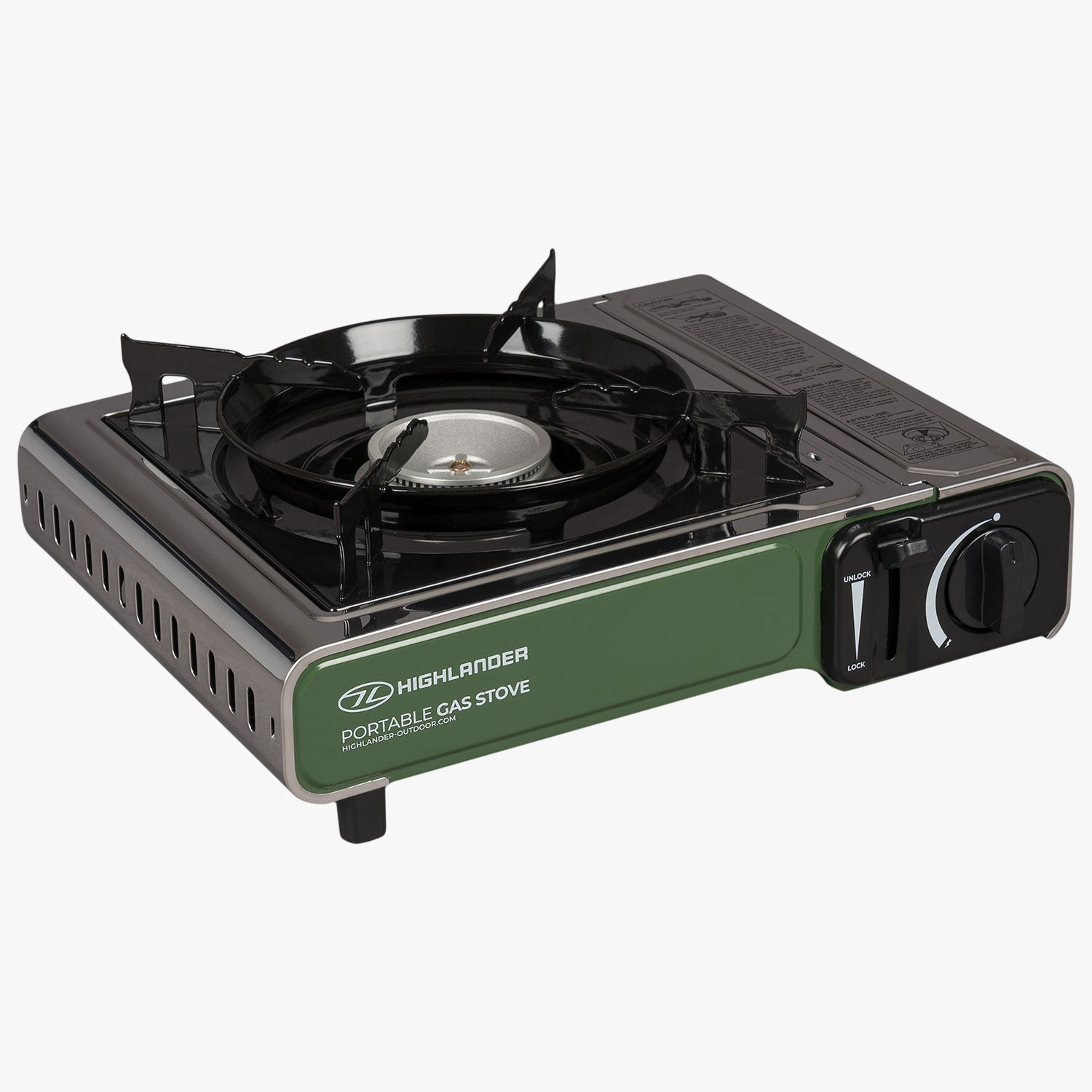 Highlander Fornello Gas Portatile verde con valigetta