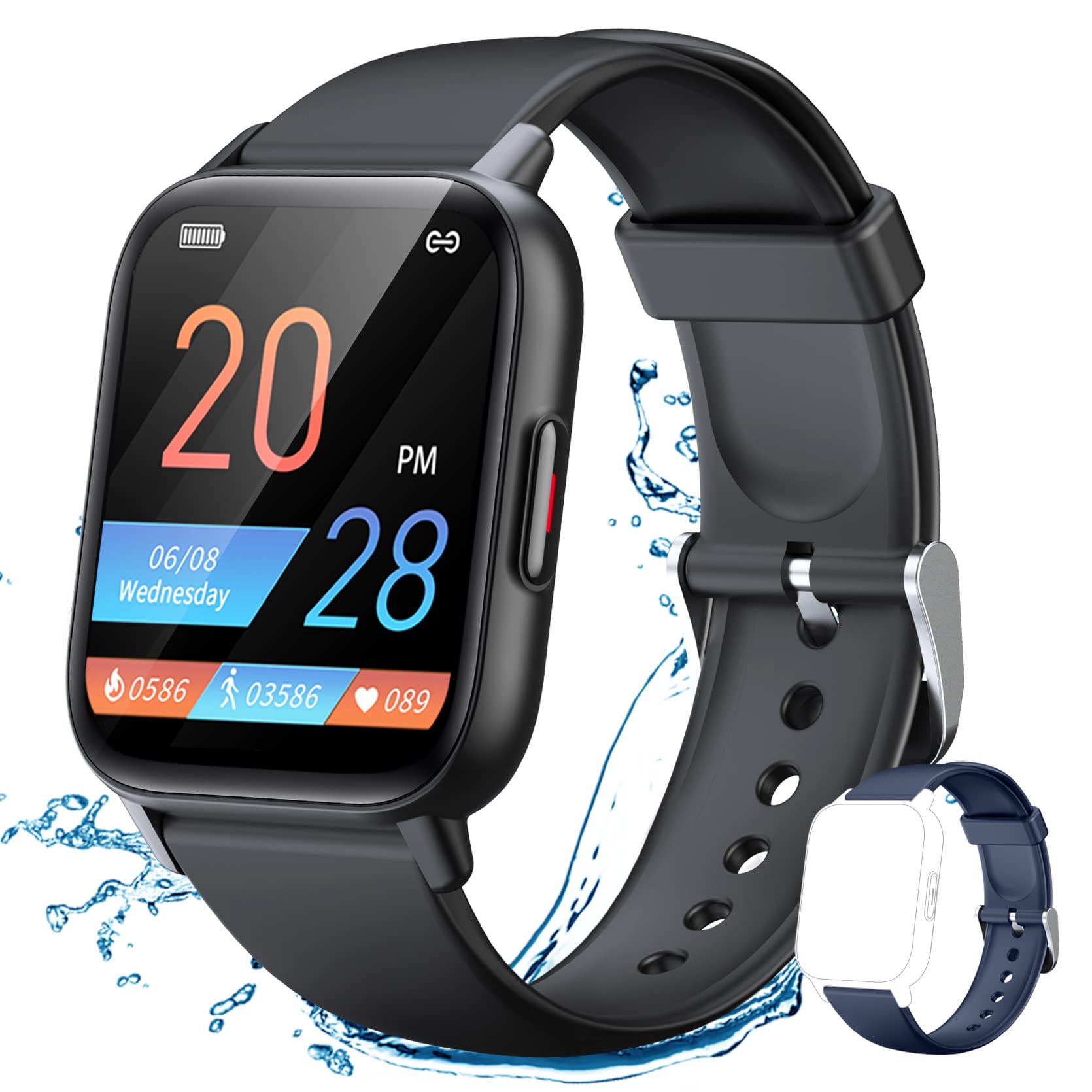 LAMA Touch 1,7 smartwatch fitness nero-blu cardio IP67