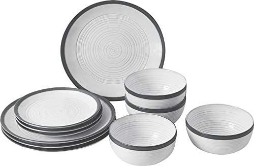 Brunner Midday Bellagio set piatti melamina 12 pezzi grigio