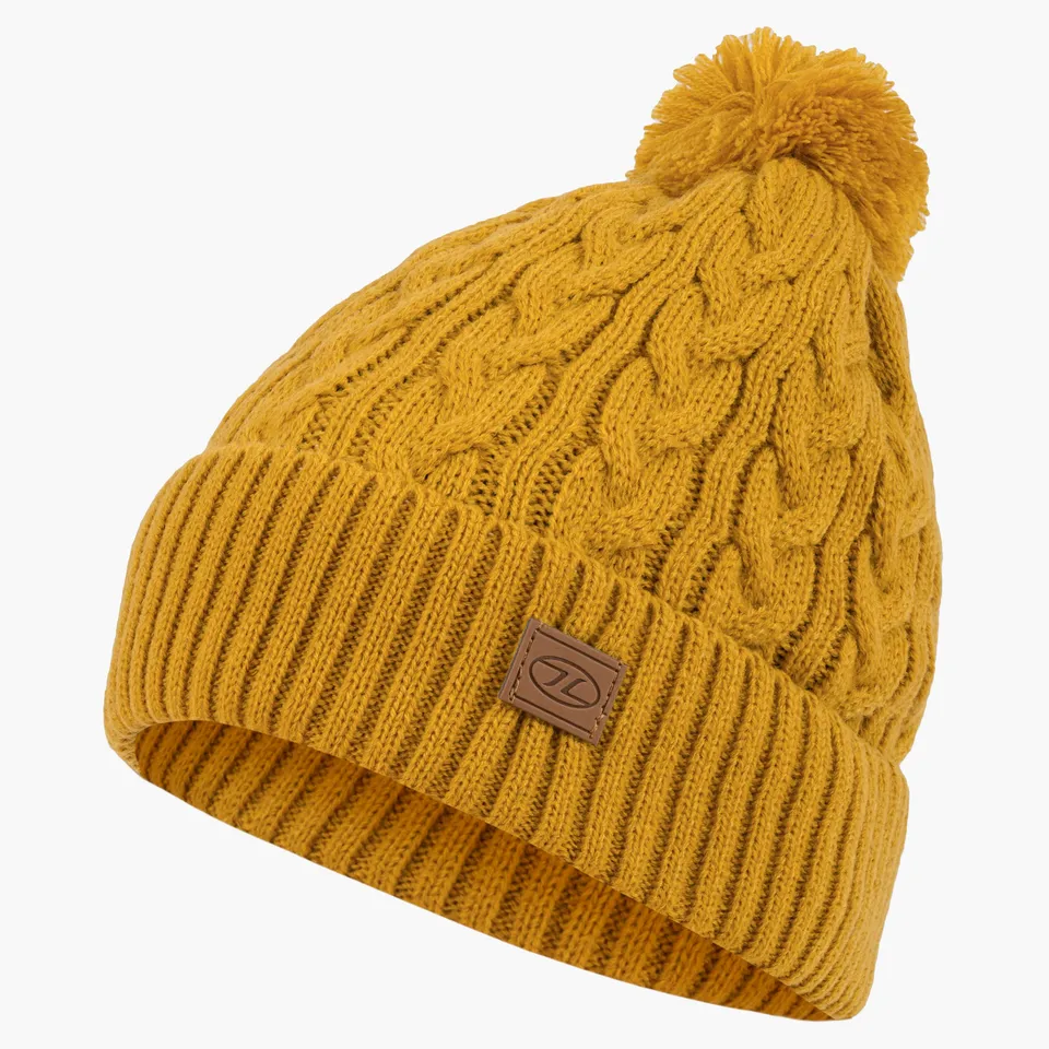 Highlander Beira cappello invernale pon pon pile nero