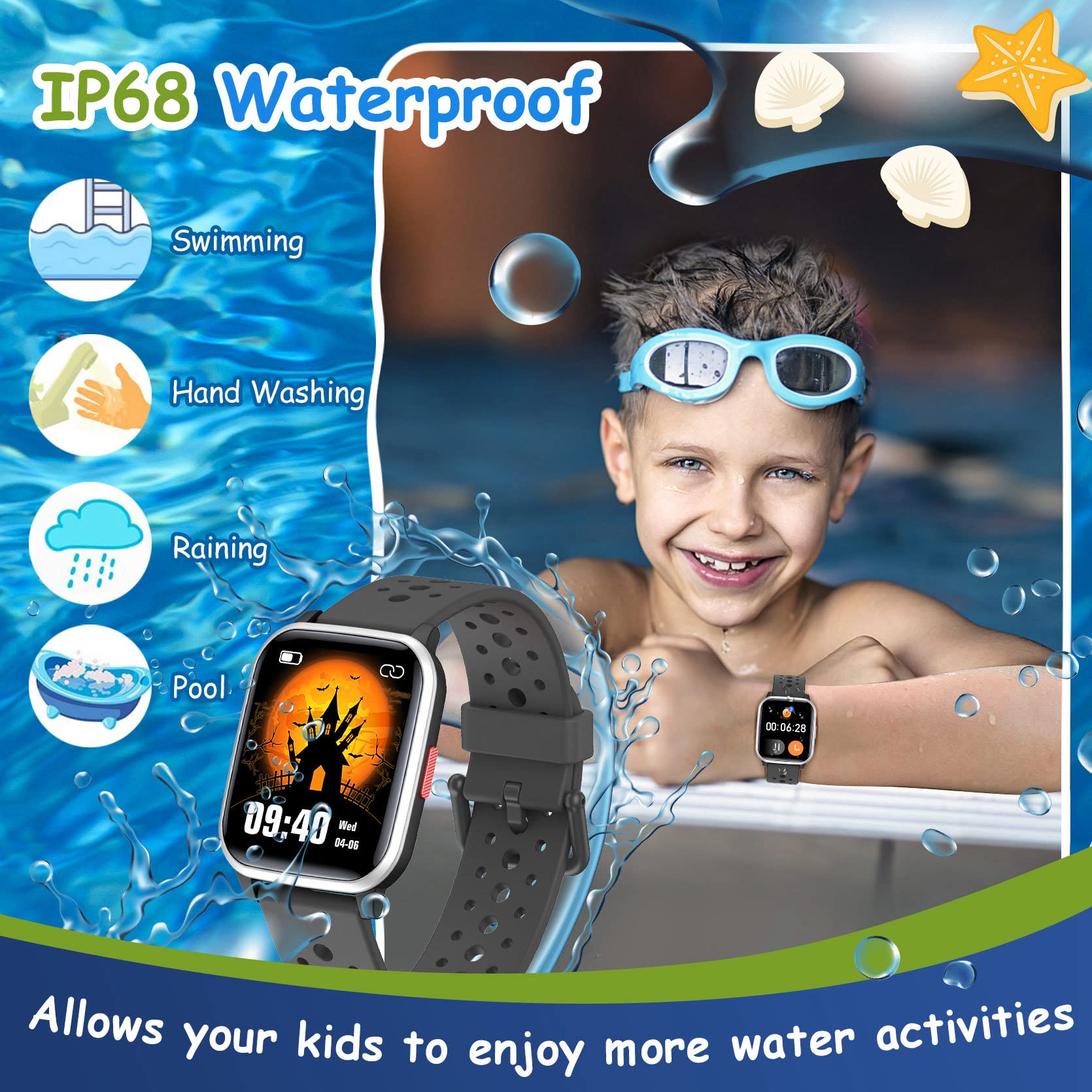 LAMA smartwatch bambini 1,4 pollici nero IP68
