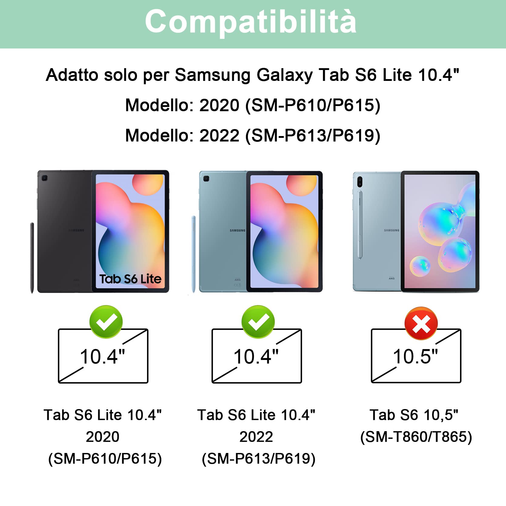 LAMA S6 Lite custodia tastiera tablet 10.4 verde