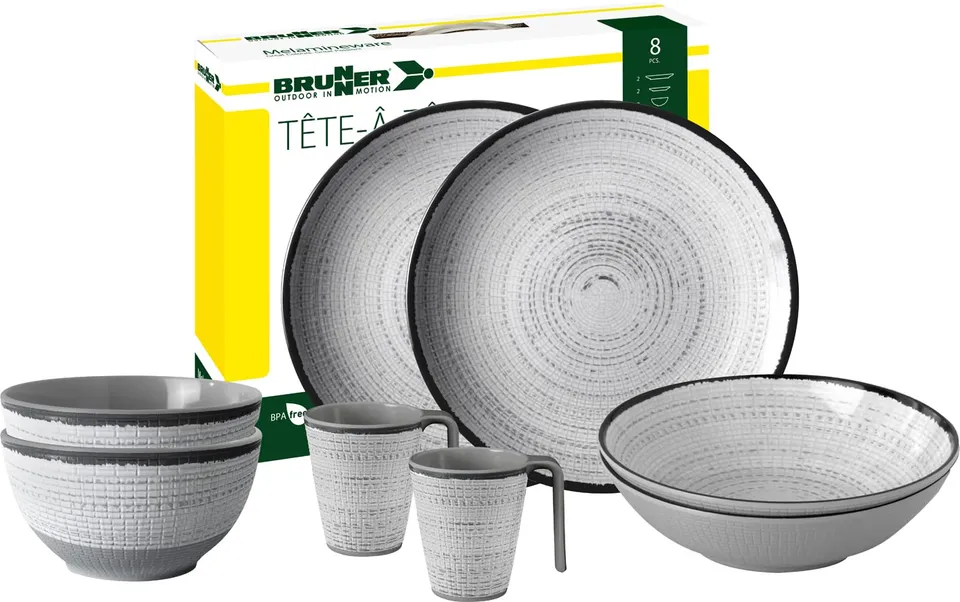 Brunner Tete-a-Tete Tivoli set stoviglie 8 pezzi melamina