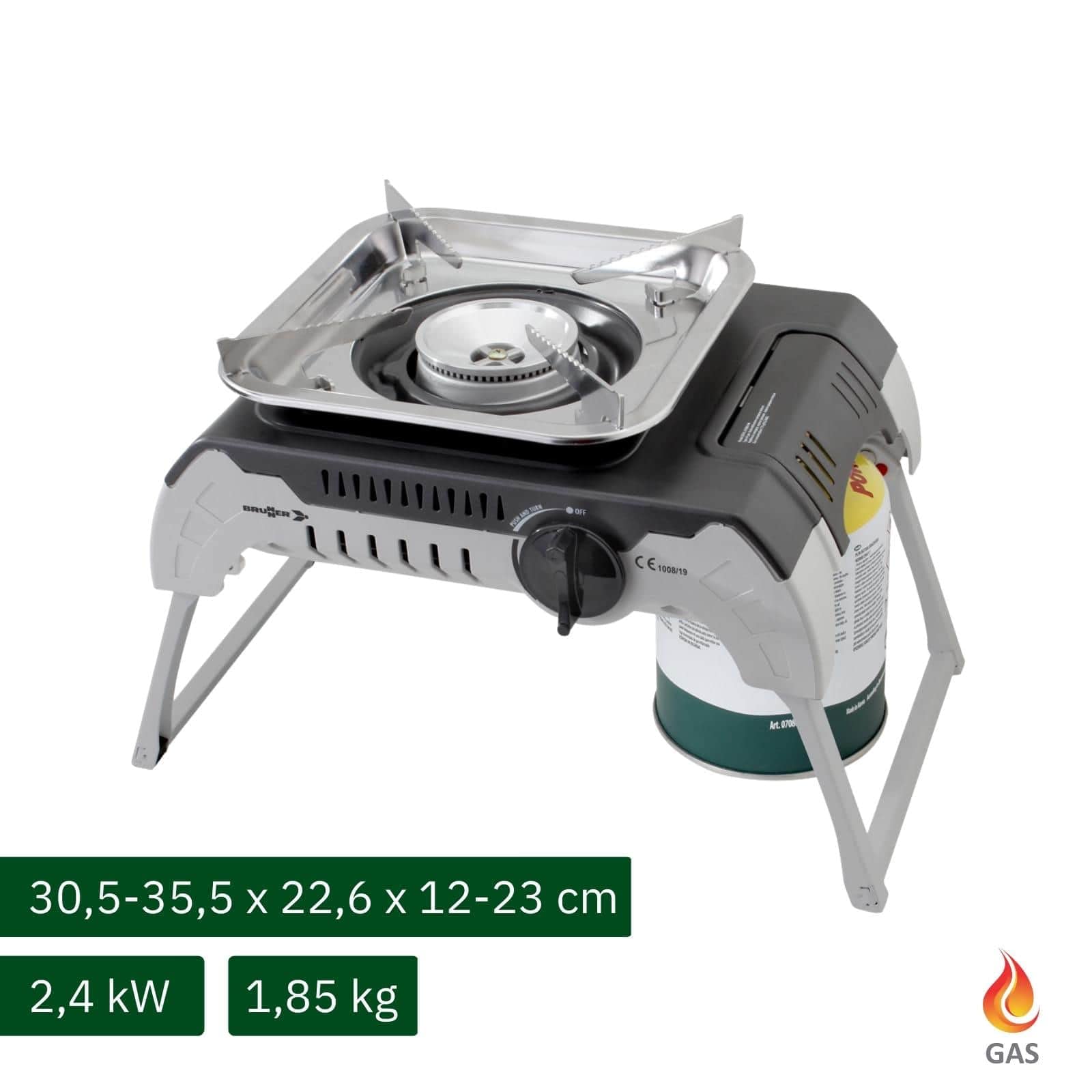 Brunner Devil 450 fornello gas campeggio 2,4 kW valigetta