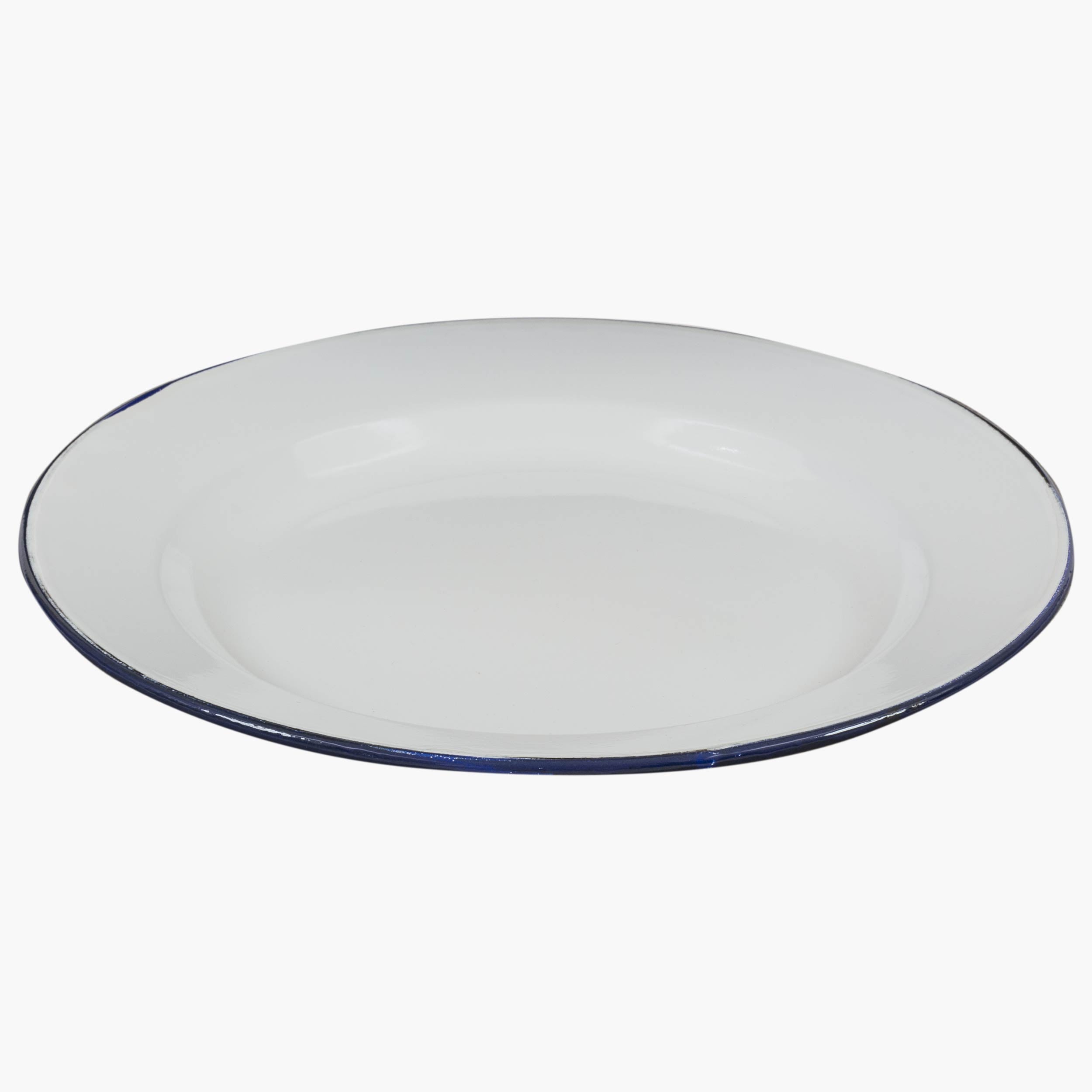 Highlander Enamel Vintage piatto smaltato bianco
