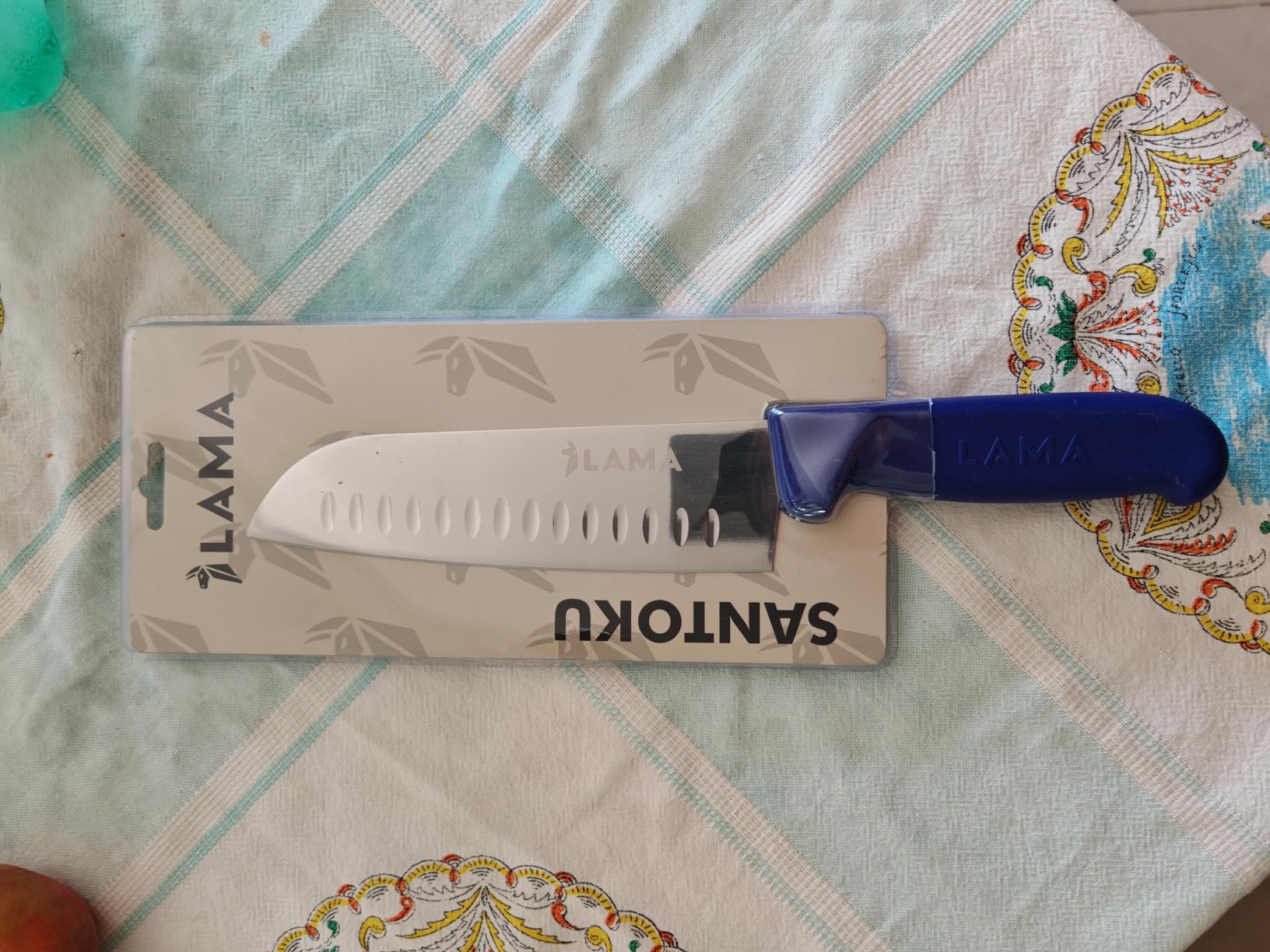 Lama Indaco 18 cm coltello santoku giapponese acciaio