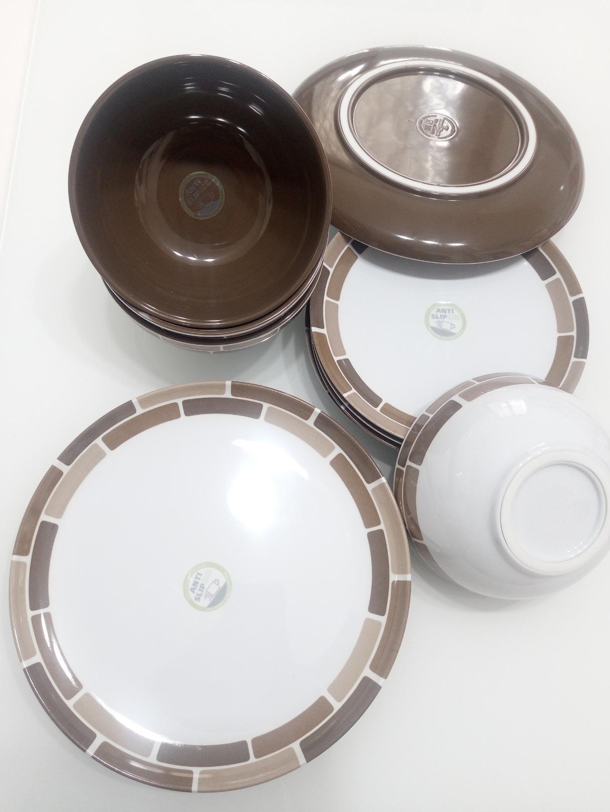 Brunner Midday Granyte set piatti melamina grigio antiscivolo