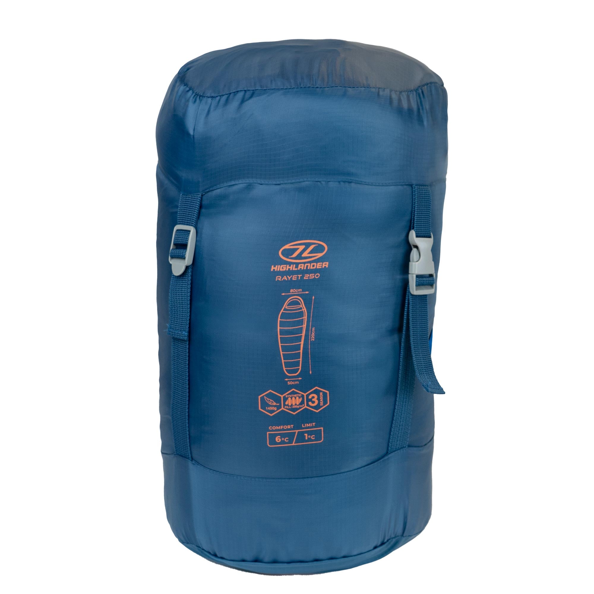 Highlander Rayet 250 sacco a pelo mummia blu 2 stagioni