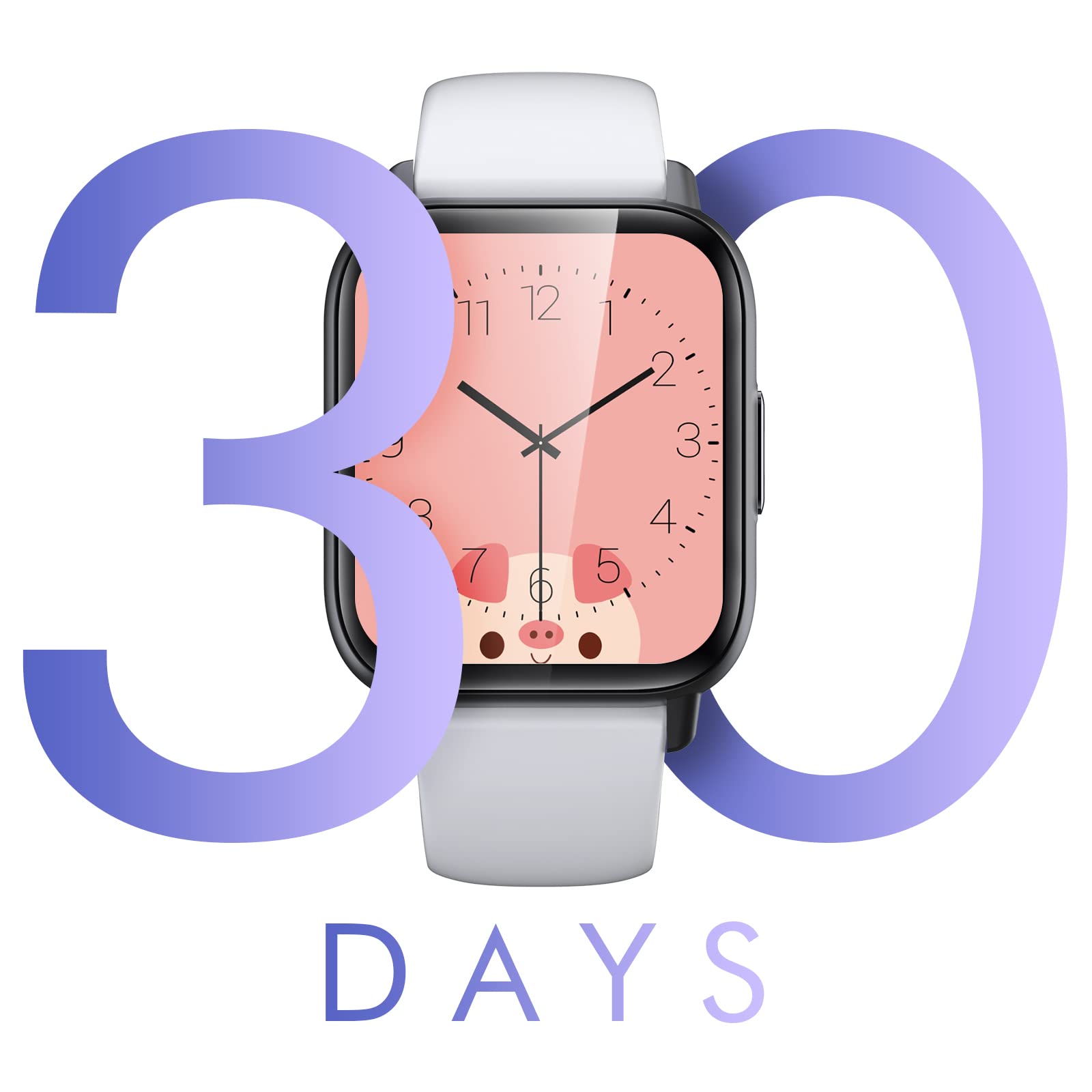 LAMA Smartwatch Fitness 1.7" Bianco Rosa Cardio IP67