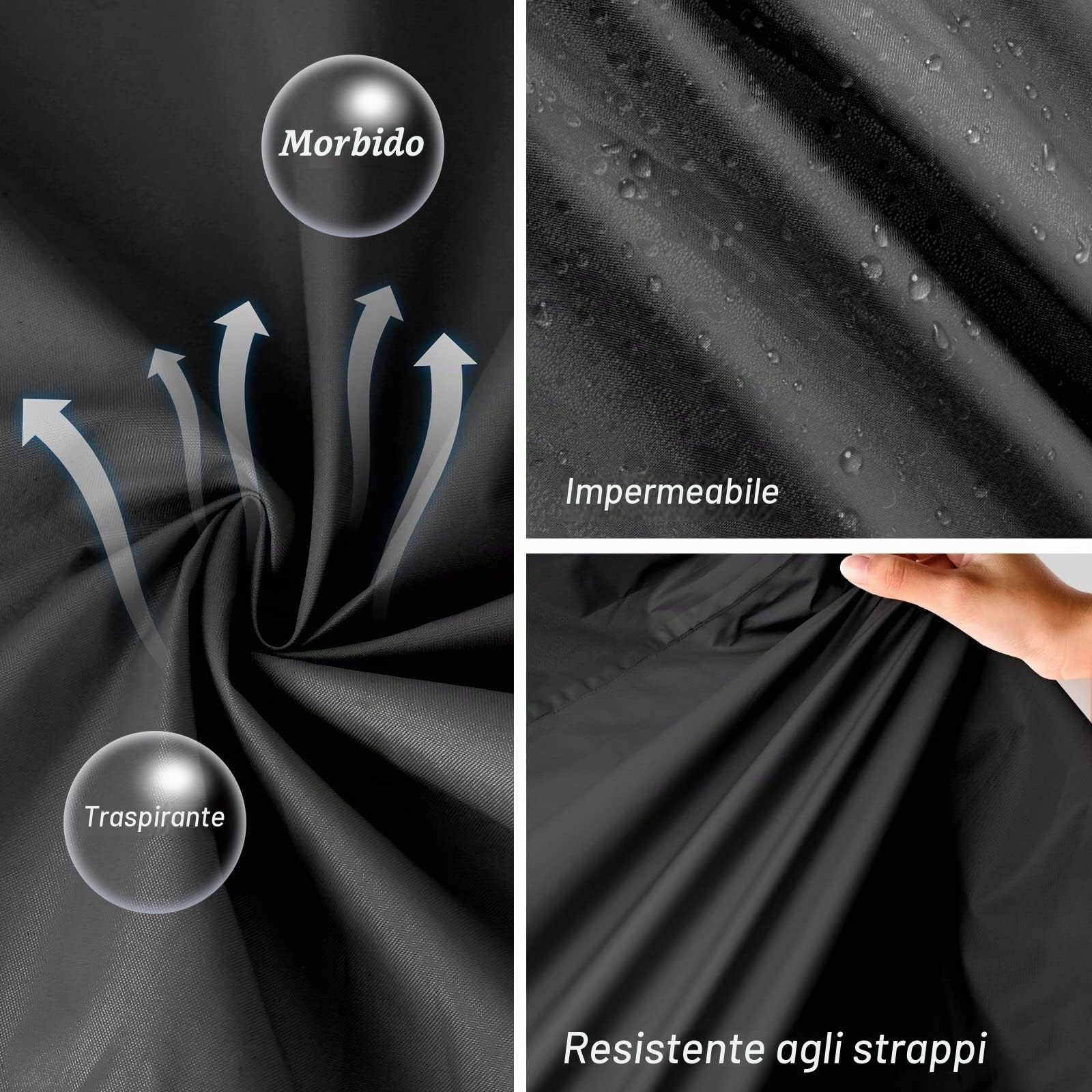LAMA impermeabile lungo donna nero con cappuccio