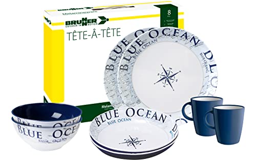 Brunner 0830143N.C8C Blue Ocean set stoviglie 8 pezzi antiscivolo