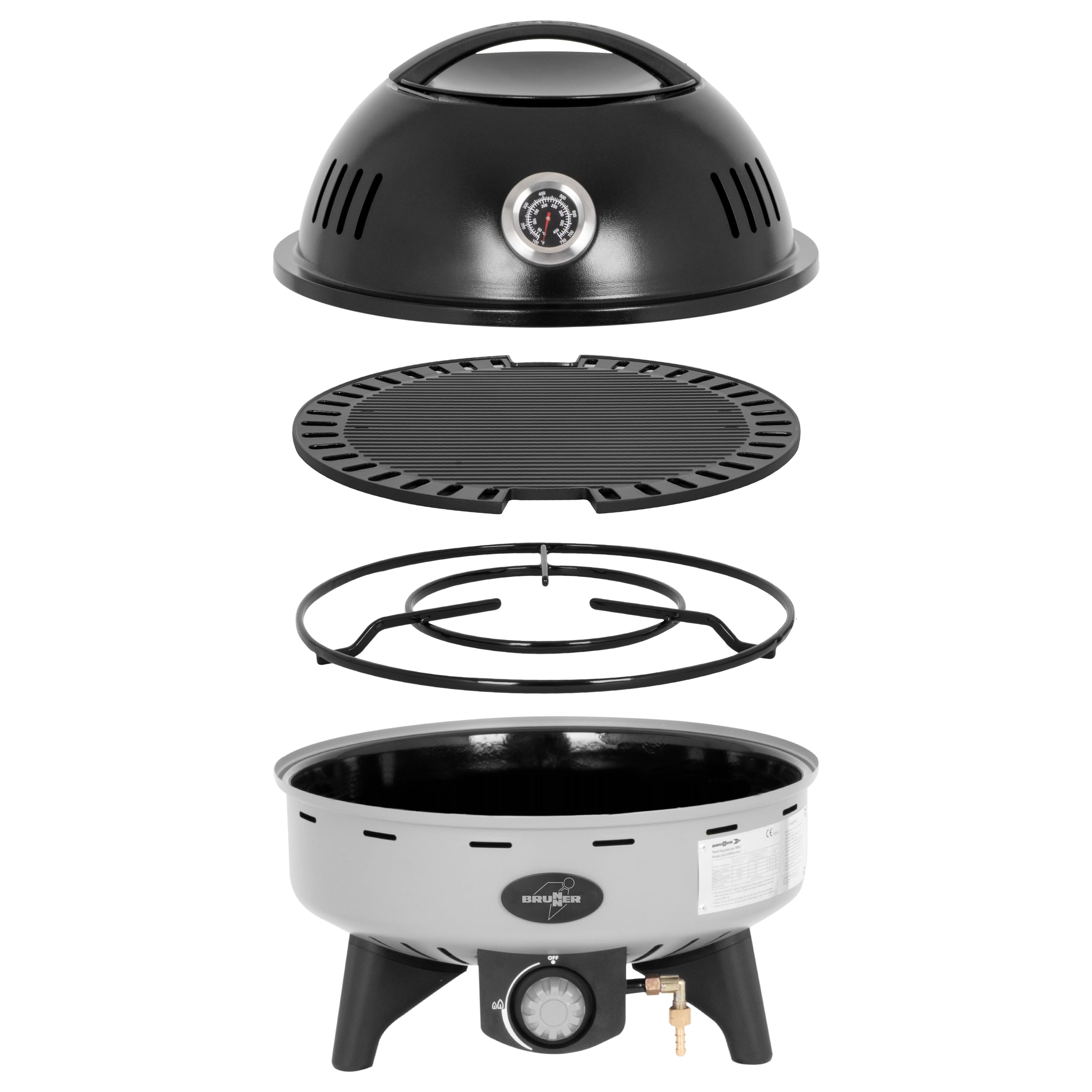 Brunner BBQRuiser HT grill a gas portatile 4 kW con gambe