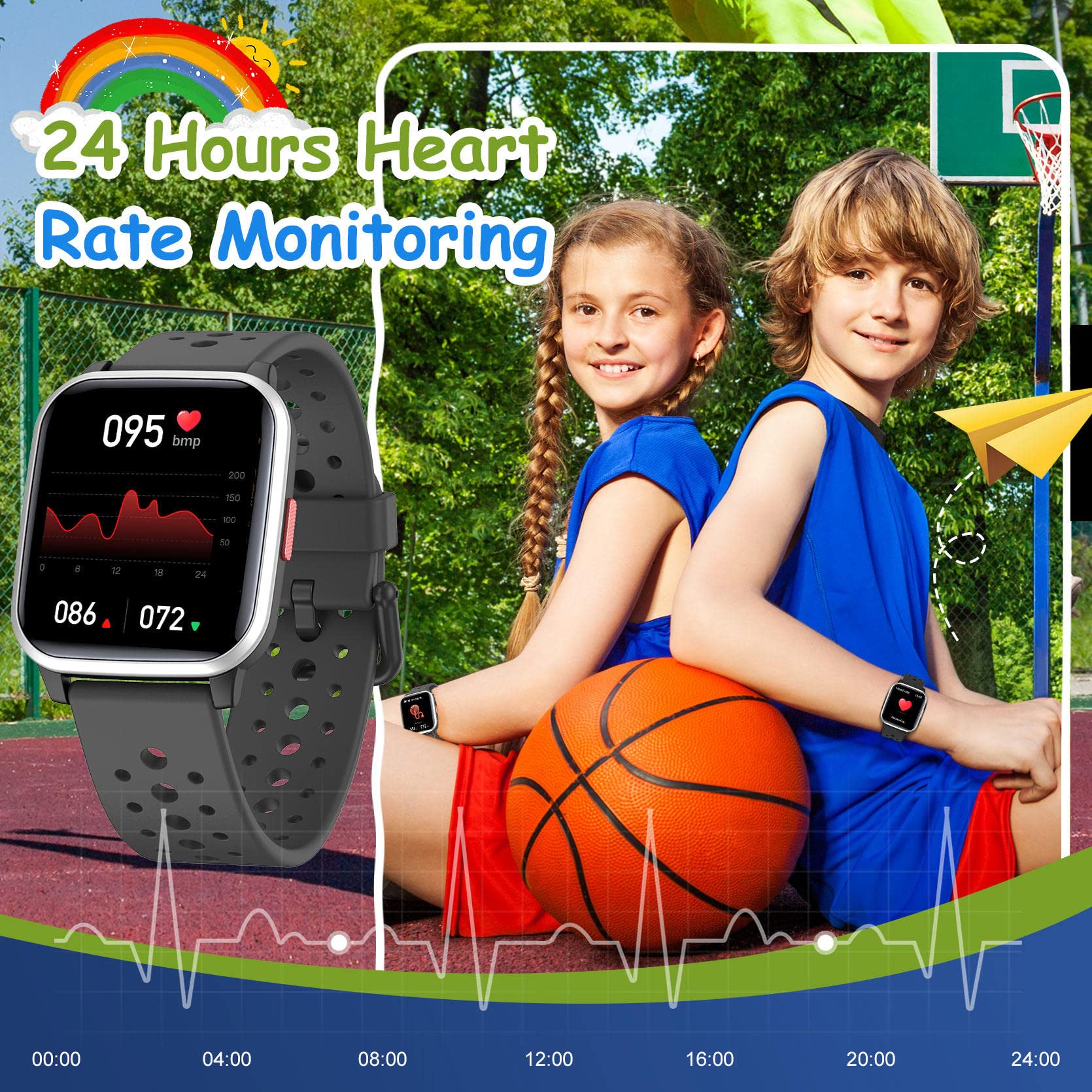 LAMA smartwatch bambini 1,4 pollici nero IP68