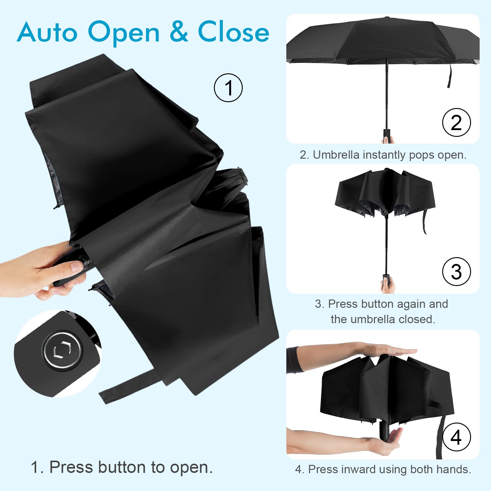 LAMA Mini ombrello tascabile ultraleggero anti-UV 8 stecche