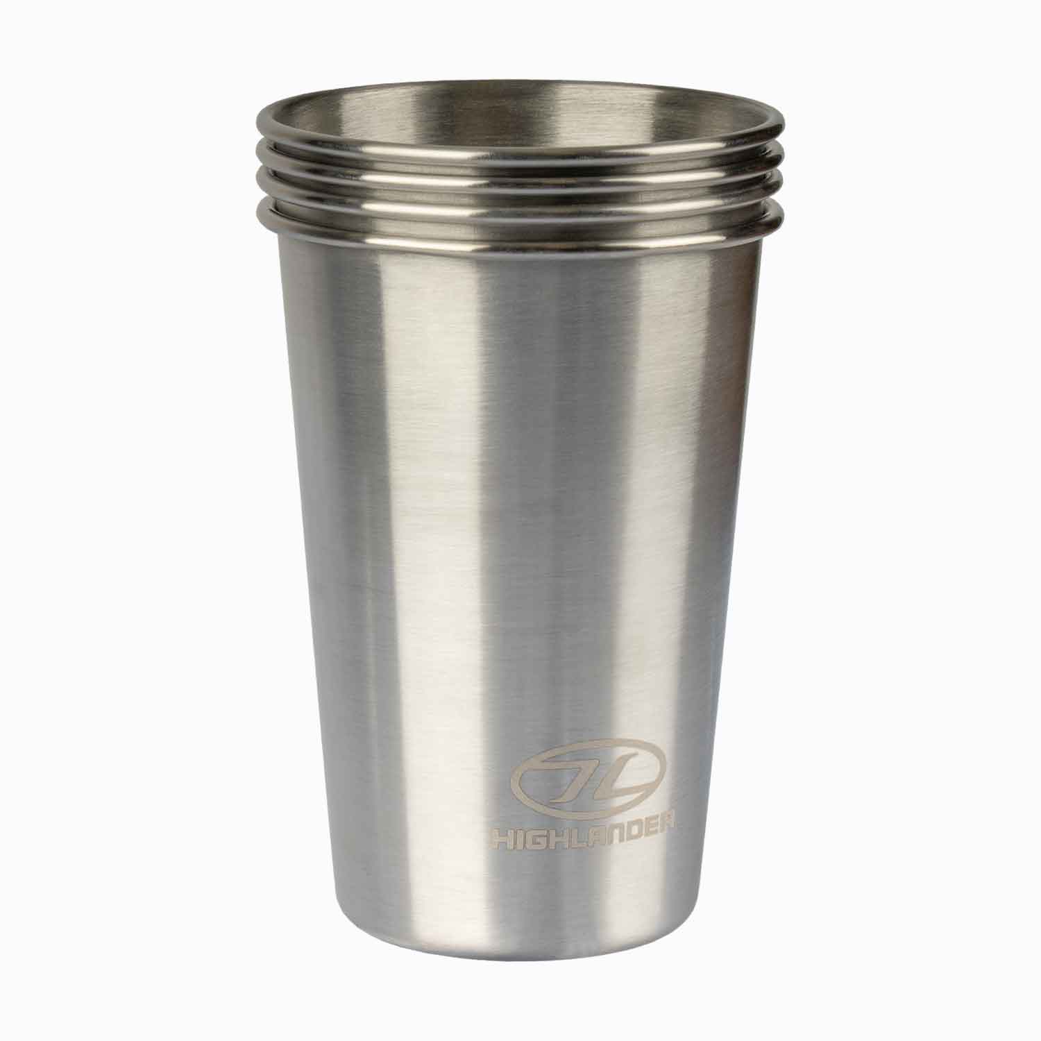 Highlander Camp Cup Tazza Acciaio Inox 500 ml x4