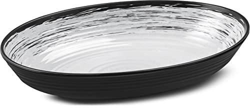 Brunner Granada ciotola ovale melamina 33x23 cm nero-bianco