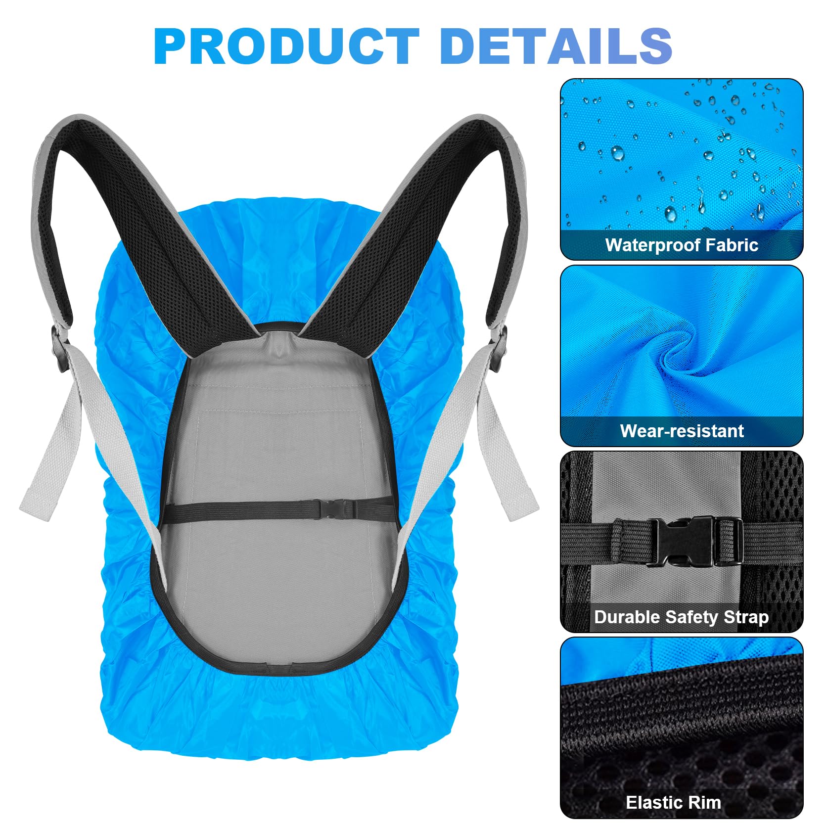 LAMA Coprizaino Antipioggia L 41-55L Nero Blu nylon