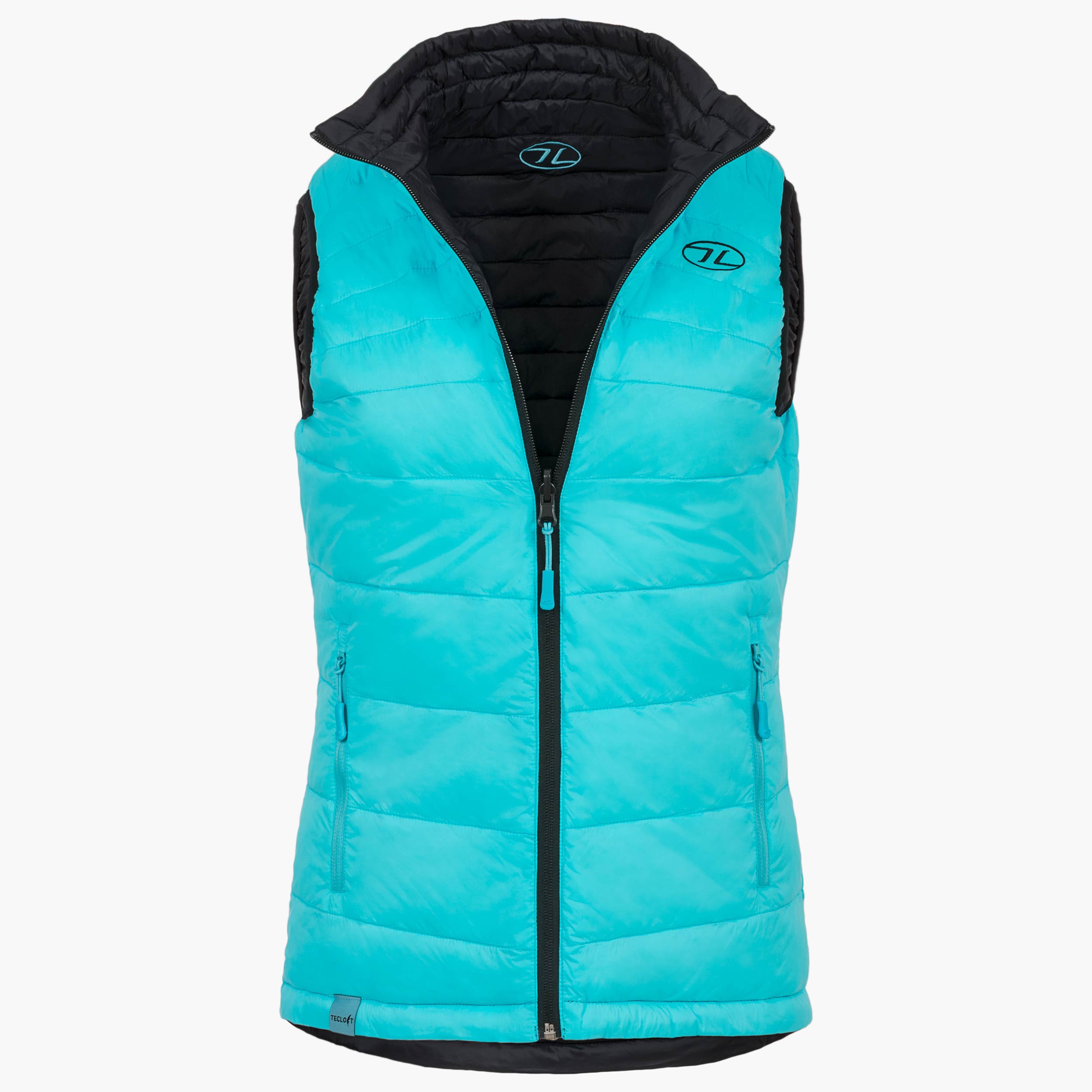 Highlander Reversible Gilet Donna Nero Turchese Imbottito