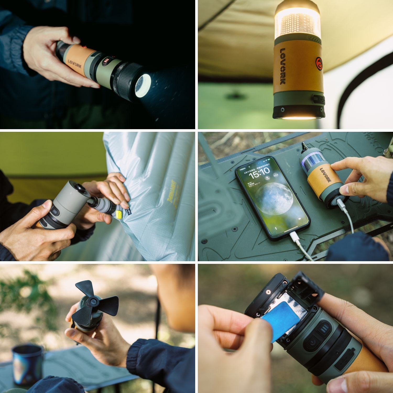Lovork 8-in-1 kit campeggio modulare USB
