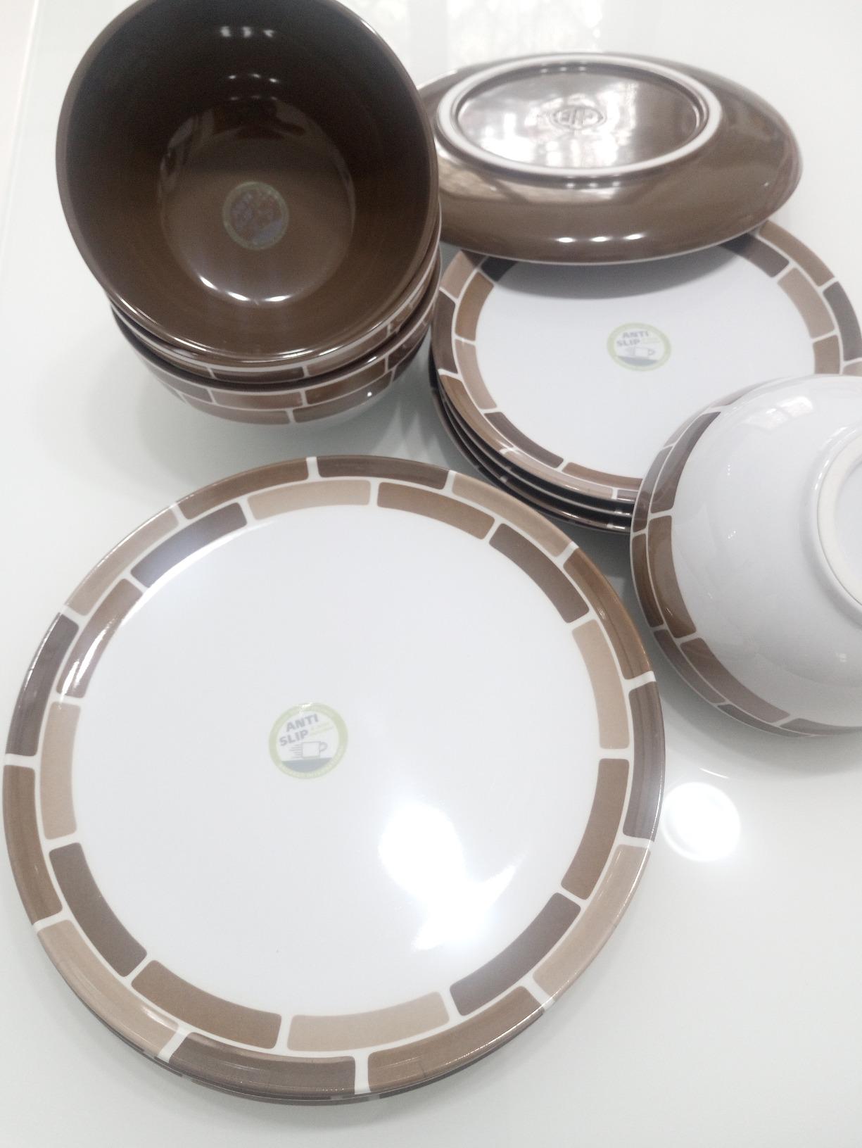 Brunner Midday Granyte set piatti melamina grigio antiscivolo