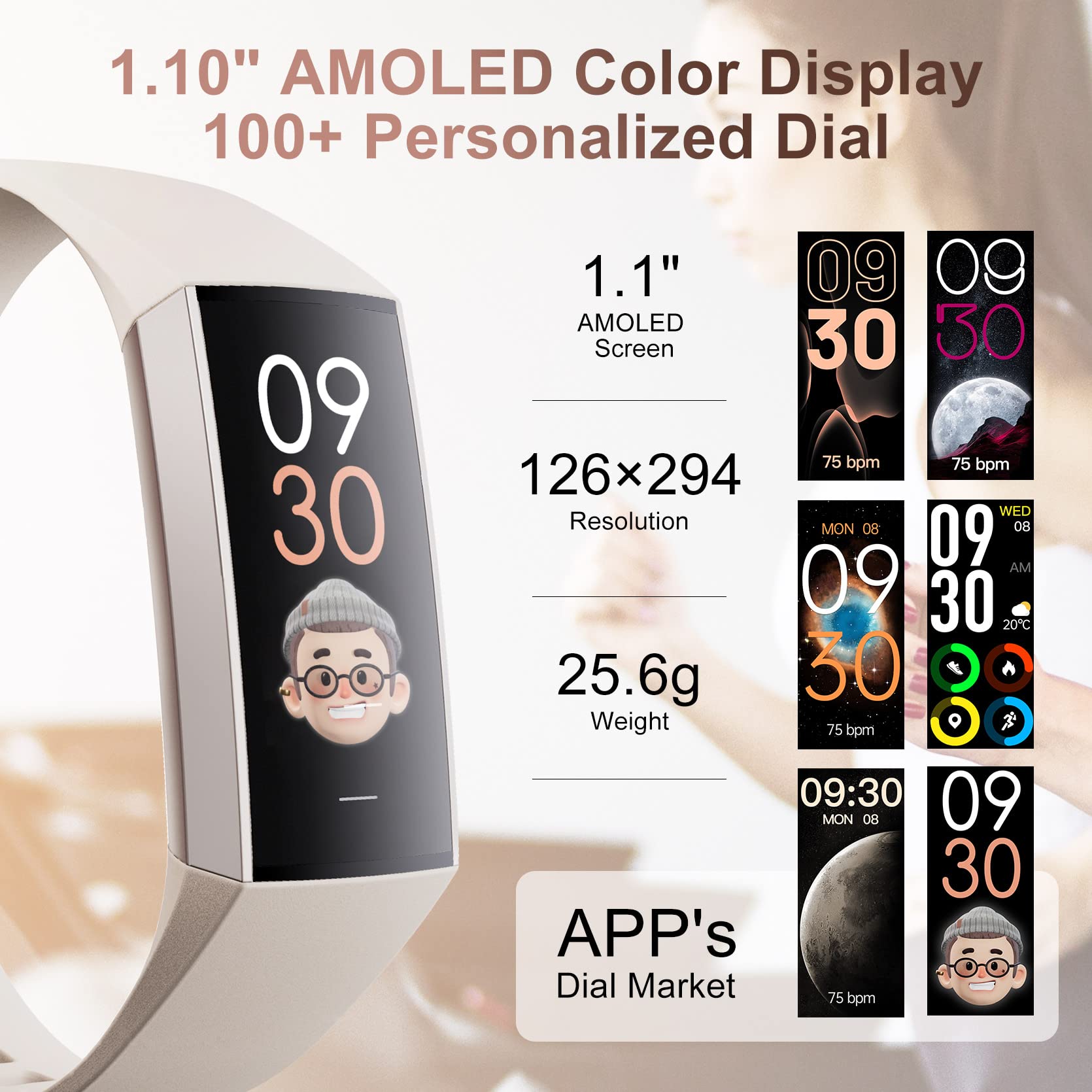 LAMA Activity Tracker smartwatch fitness AMOLED 25,6 g