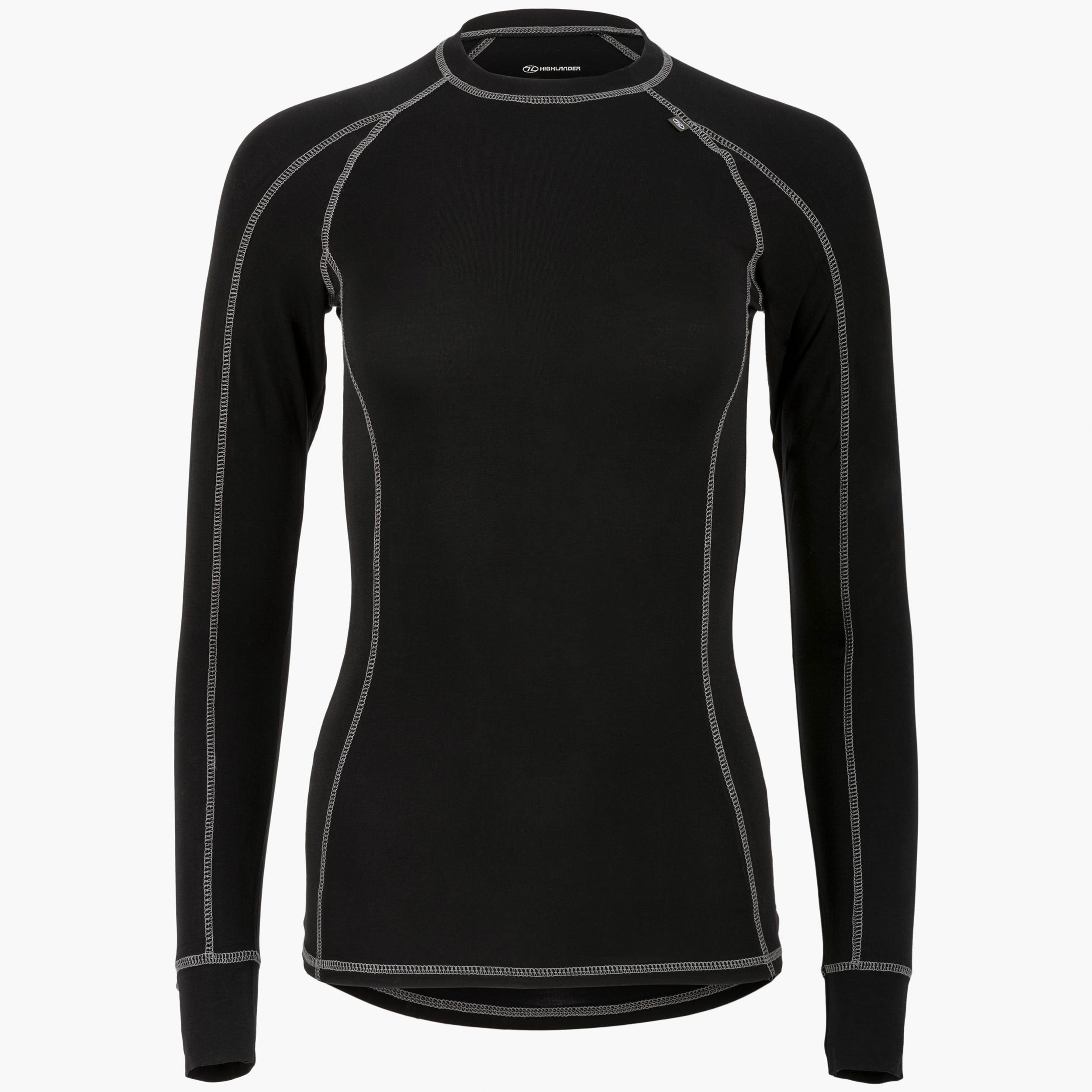 Highlander Bamboo Maglia Termica Donna Nera Manica Lunga